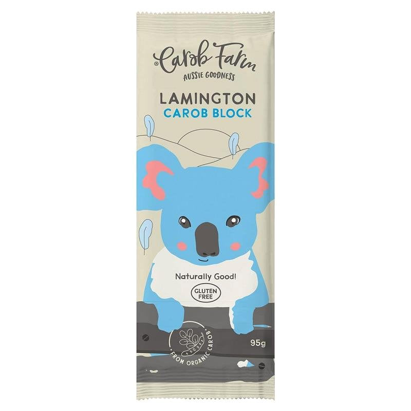 Organic Carob Farm Block Lamington Cake - Gluten-Free Vegan Dessert for Parties, Gifts & Afternoon Tea