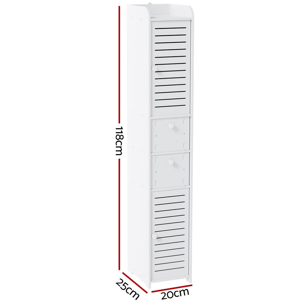 Artiss Bathroom Storage Cabinet - Slim Corner Toilet Organizer with Laundry Shelf | Space-Saving Tallboy Cupboard for Small Bathrooms & Powder Rooms