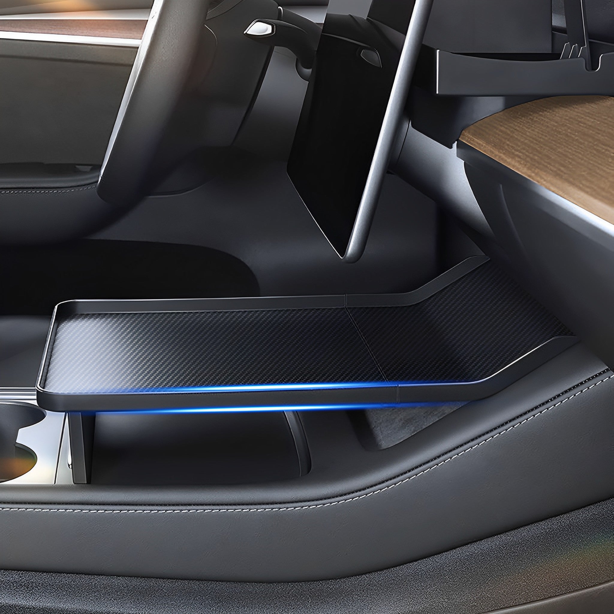 Custom Food Tray for Tesla Model 3 & Model Y (2020-2024) - Durable Center Console Organizer | Perfect for Road Trips, Snacks & Drinks | Car Accessories for Tesla Owners