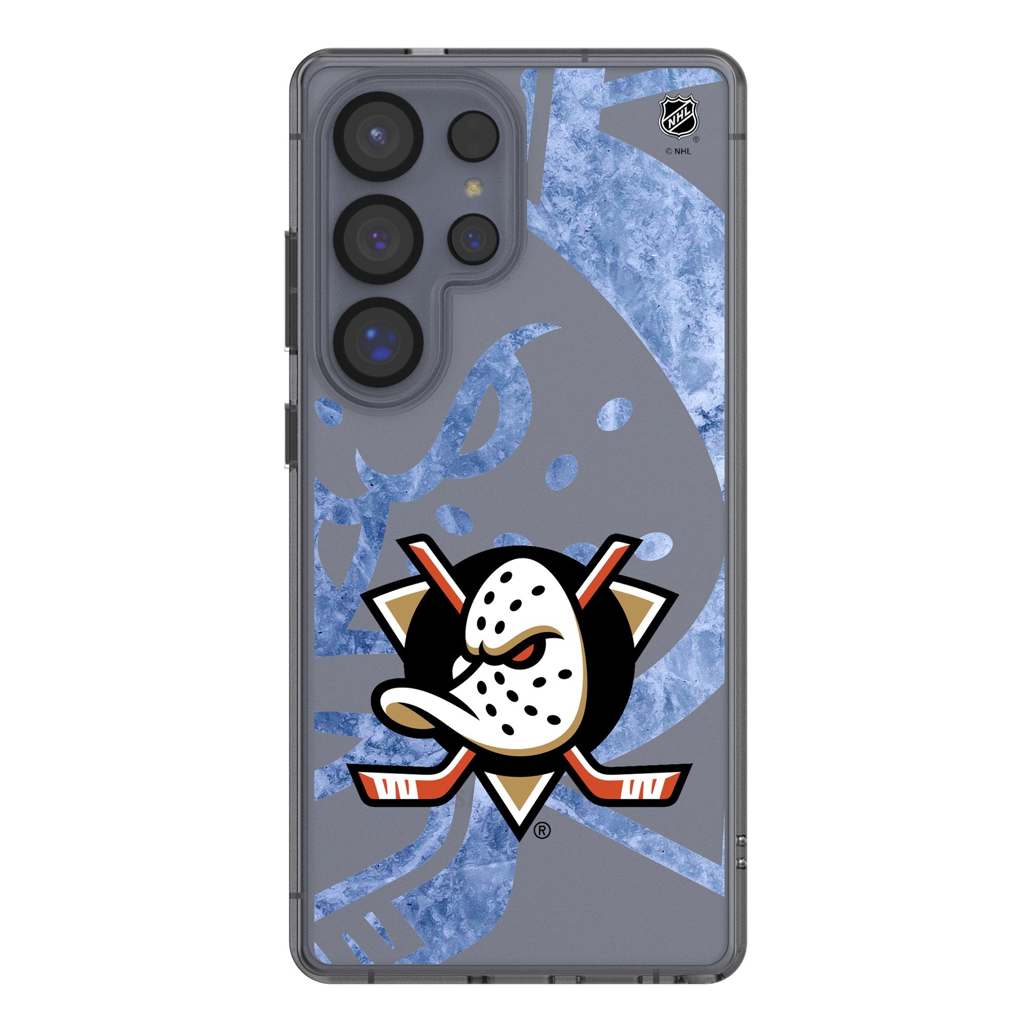 Anaheim Ducks NHL Hockey Team Ice Tilt Design Clear Protective Phone Case for Samsung Galaxy S23/S22/S21 - Perfect for Hockey Fans & Game Day Accessories