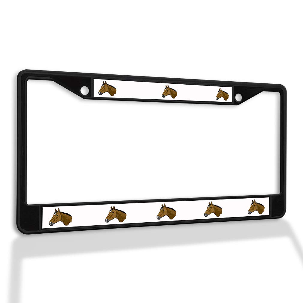 Premium Metal Insert License Plate Frame - Weatherproof & Durable Car Accessory with 2 Hole Design (Black) - Perfect for Cars, Trucks & SUVs