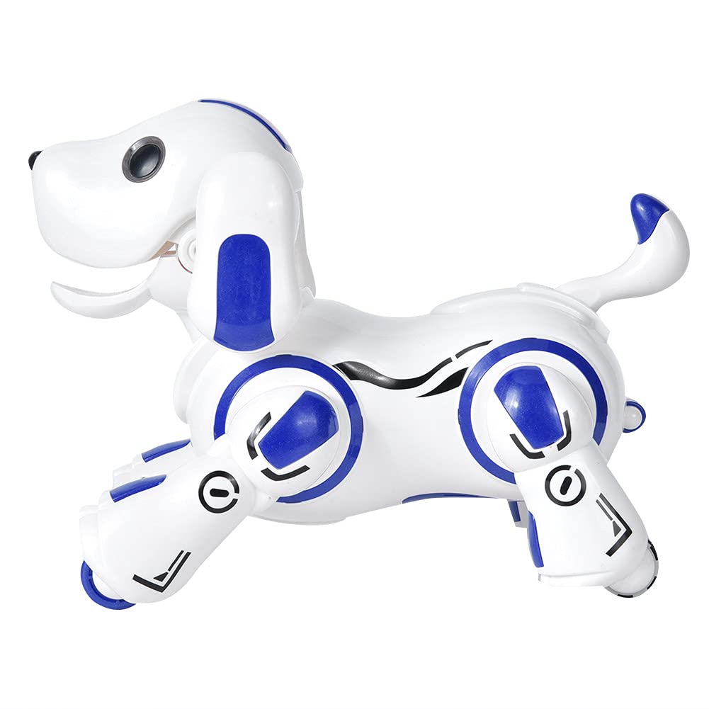LIKJ Electronic Interactive Robot Dog Toy - Smart Remote Control Robotic Puppy with Early Education Features, Fun Birthday Gift for Kids (Blue) - Perfect for Playtime, Learning & Indoor Entertainment