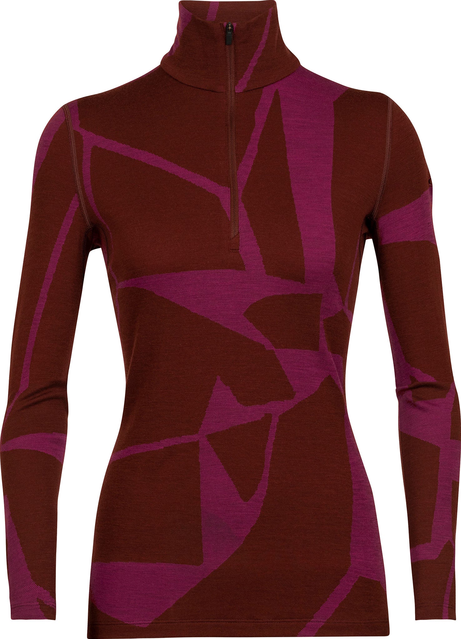 250 Vertex Fractured Landscapes Long Sleeve Half Zip Base Layer for Women - Thermal Underwear for Hiking, Skiing & Outdoor Activities