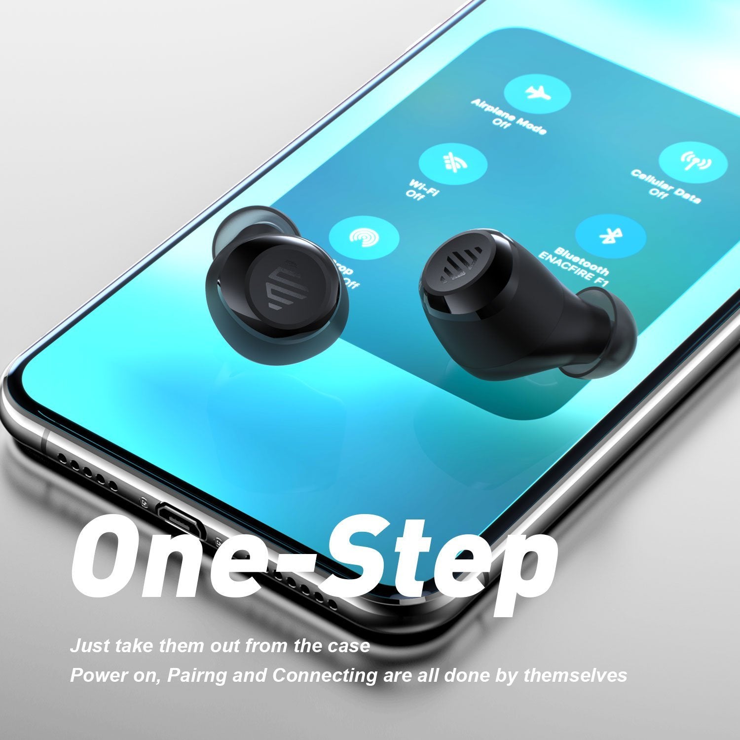 ENACFIRE F1 Wireless Earbuds Bluetooth 5.0, 30H Playtime, IPX8 Waterproof, Noise Cancelling Headphones for Running, Gym, Workout & Travel