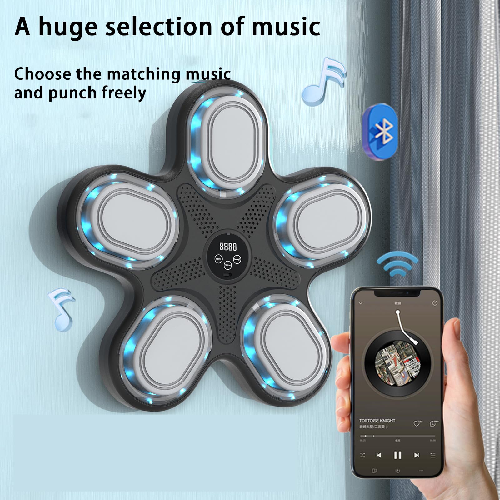 9-Speed Adjustable Music Boxing Machine - Wall Mounted Punching Bag for Home Gym & Office Workouts | Perfect for Stress Relief, Fitness Training & Fun Exercise