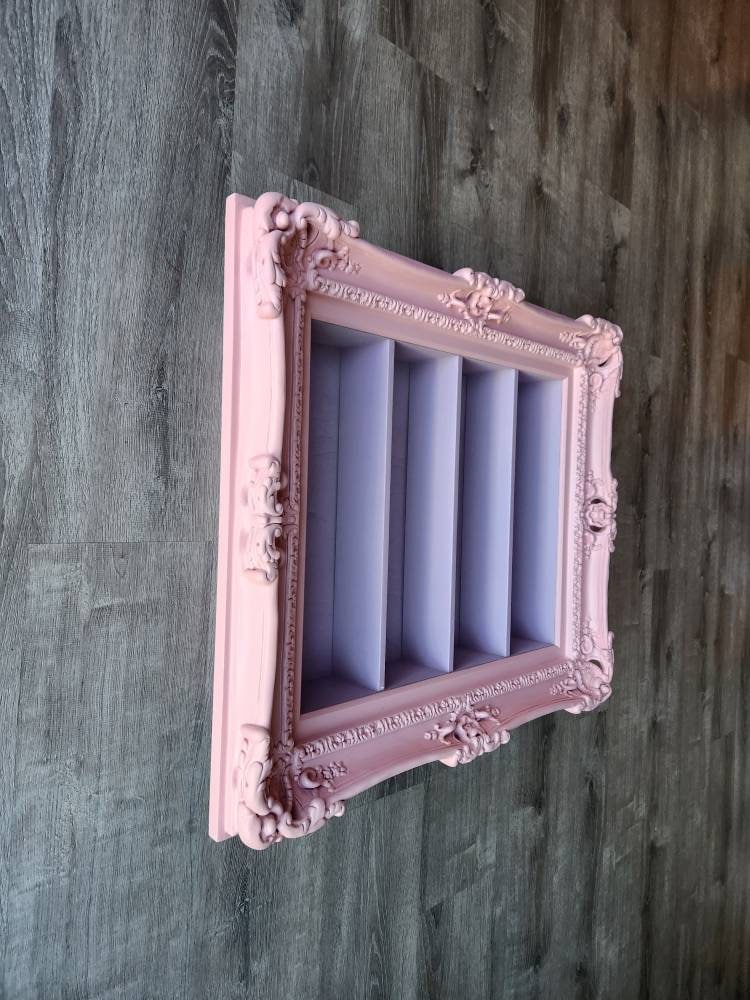 20x24 Inch Pink Ornate Hanging Frame Display - Perfect for Nail Polish Organizer & Essential Oil Rack - Ideal for Salon, Spa, and Home Decor Organization