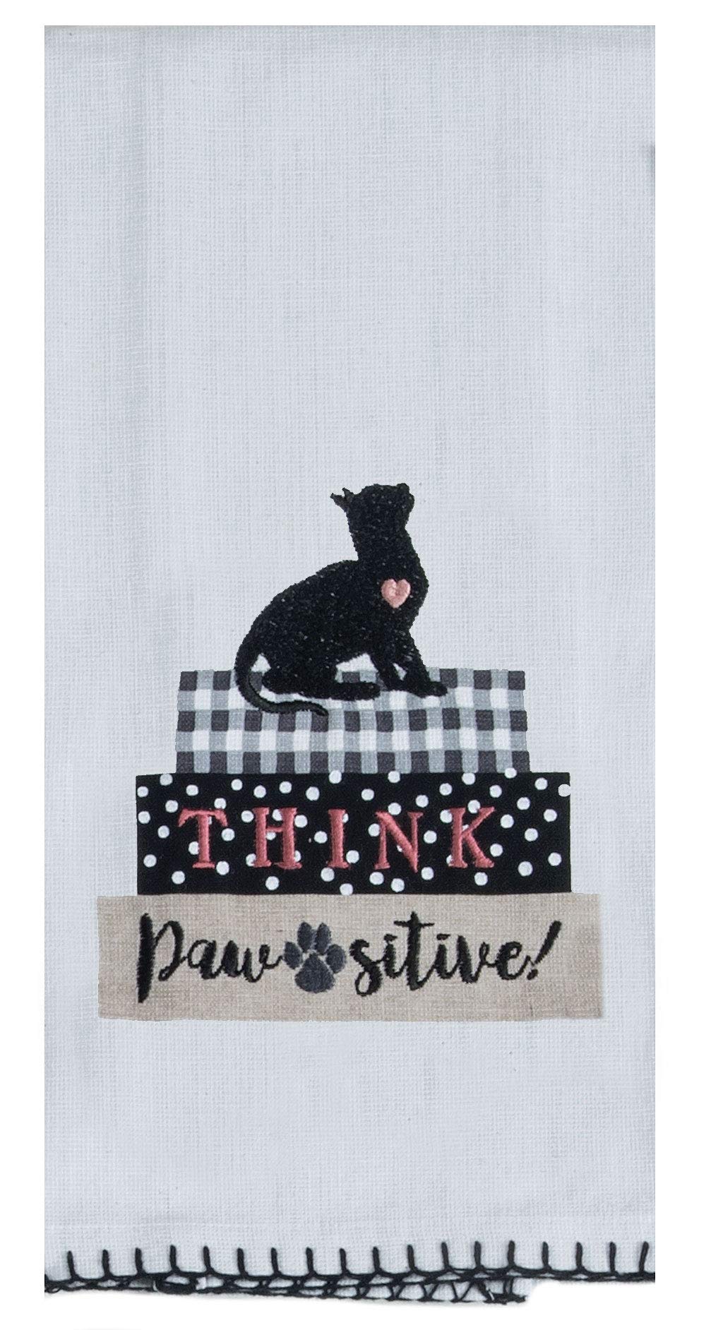 Cat Kitchen Towels Set of 3 - Embroidered Dish Towels for Cooking & Cleaning