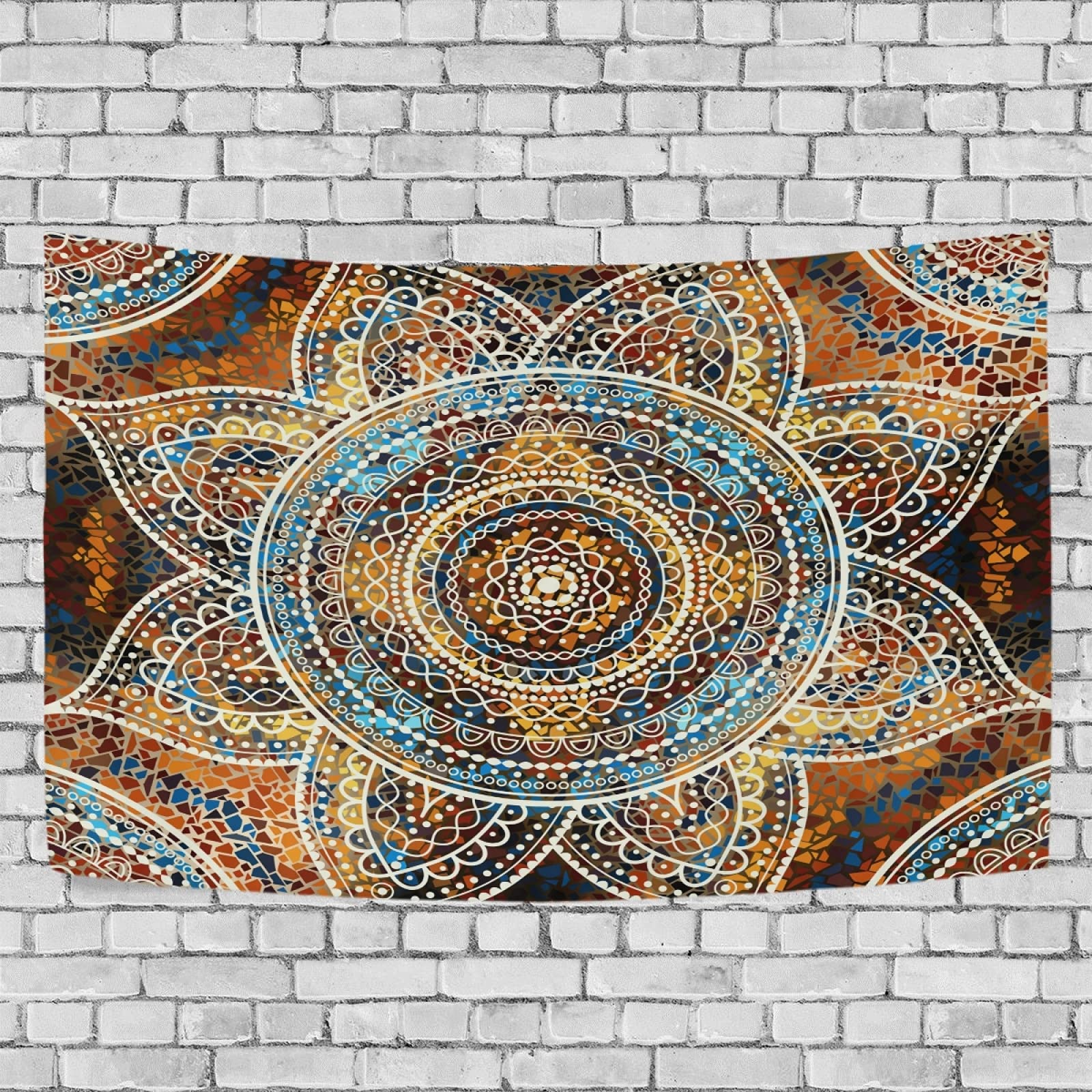 Bohemian Mandala Tapestry Wall Hanging - 80x60 Inch Washable Polyester Art Blanket for Bedroom, Living Room & Dorm Decor | Yoga Studio, Festival, Meditation Space & Boho Home Decoration