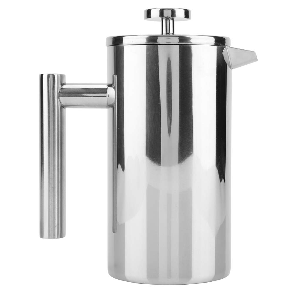 Premium Stainless Steel French Press Coffee Maker - 34oz (1000ml) with Fine Mesh Filter - Ideal for Home, Office & Camping - Brew Rich Coffee & Tea Easily