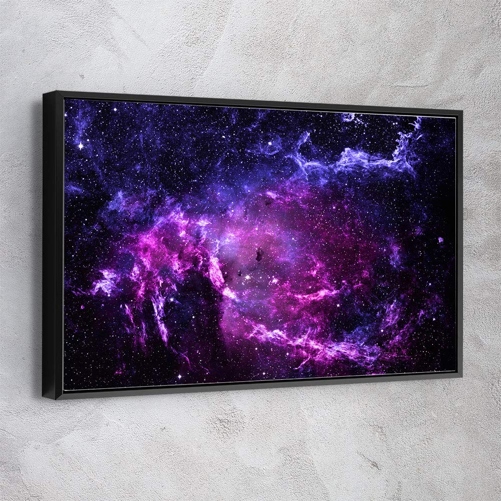 NASA Space Planets Astronomy Solar System Canvas Print Wall Art - Modern Black Framed Abstract Space Poster (36x24 Inches) - Office Decor, Home Decor & Gift Idea - Made in USA | Perfect for Living Room, Bedroom or Classroom Decoration