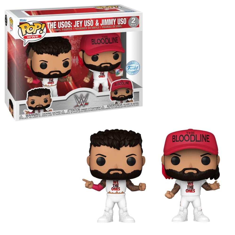 Funko Pop! WWE: The Usos - Jey & Jimmy Uso WrestleMania 39 Exclusive 2-Pack Action Figure Collectible | Perfect for WWE Fans & Pop Culture Collectors | Great for Display, Gifts, and Wrestling Memorabilia Collections