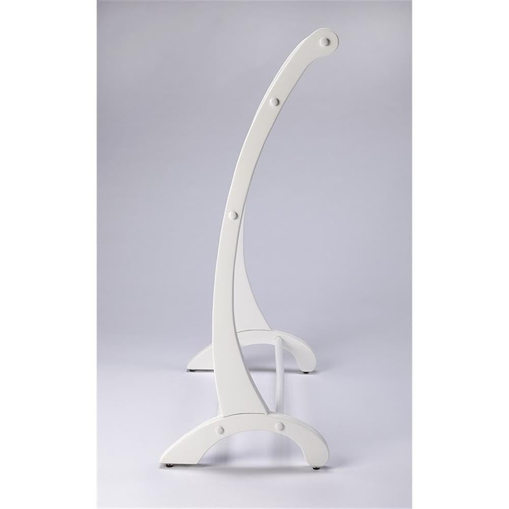 Premium White Beaumont Lane Mastercrafted Glossy Blanket Stand - Luxury Home Decor for Bedroom, Living Room & Guest Room