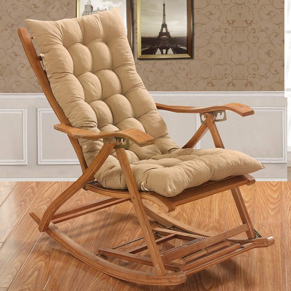 Premium Quilted Rocking Chair Cushions - Thickened Indoor/Outdoor Bench & Sofa Cushion - Coffee Color 48x120cm (19x47in) - Perfect for Patio, Lounge, Rattan & Folding Chairs - Weather-Resistant & Comfortable for Relaxation