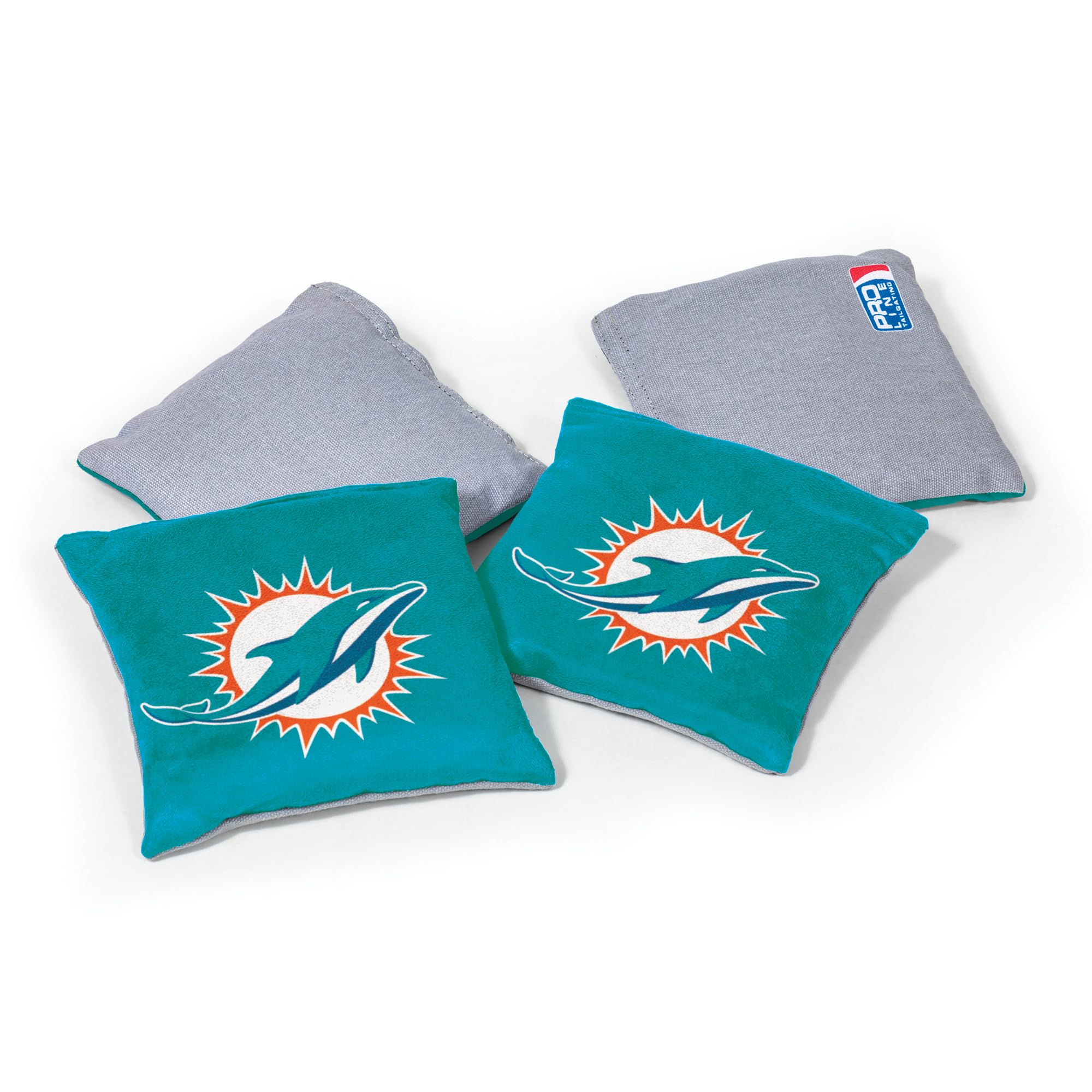 Premium NFL Miami Dolphins Dual-Sided Cornhole Bean Bags 4-Pack - Official Team Logo Toss Bags for Backyard Games, Tailgating & Outdoor Parties
