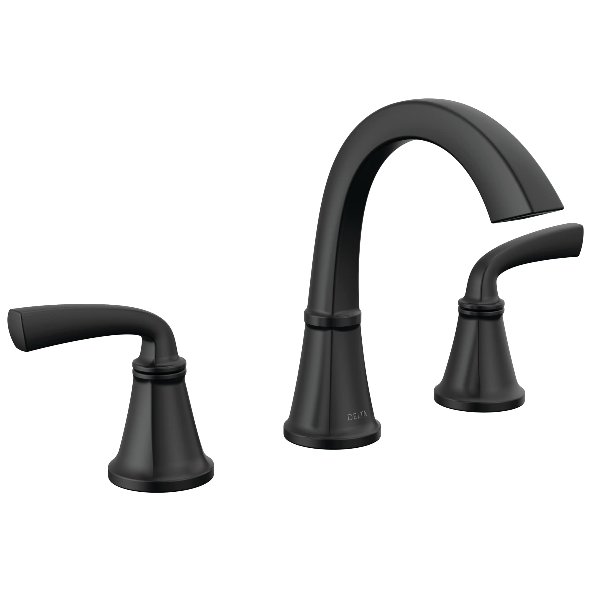 Delta Faucet Geist Widespread Bathroom Faucet 3-Hole - Matte Black Bathroom Sink Faucet with Drain Assembly - Modern Bathroom Faucets for Vanity Sinks - Perfect for Master Bathrooms & Powder Rooms (Model 35864LF-BL)