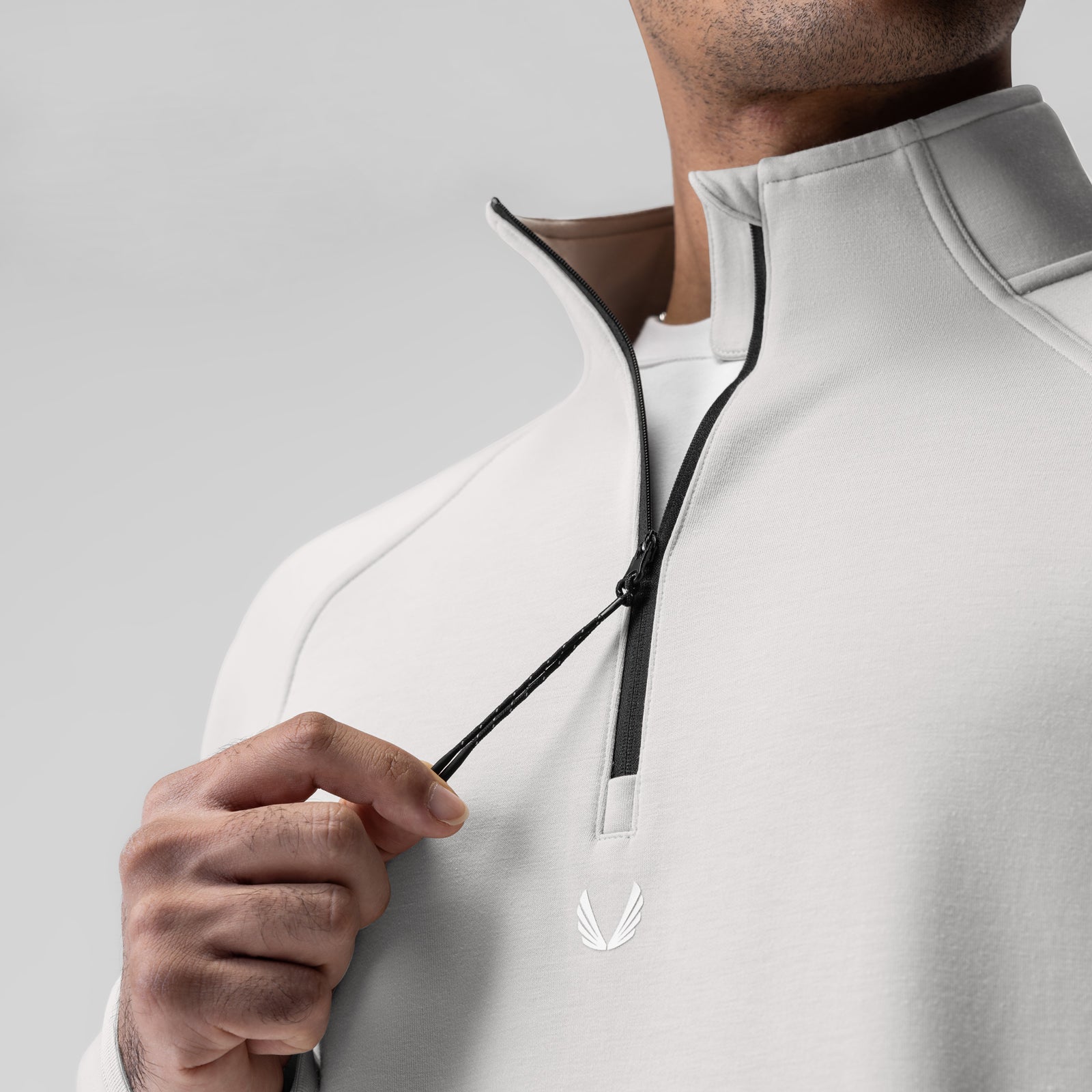 Dri Core™ Quarter Zip Pullover - Light Grey | Moisture-Wicking Performance Top for Outdoor Activities & Workouts