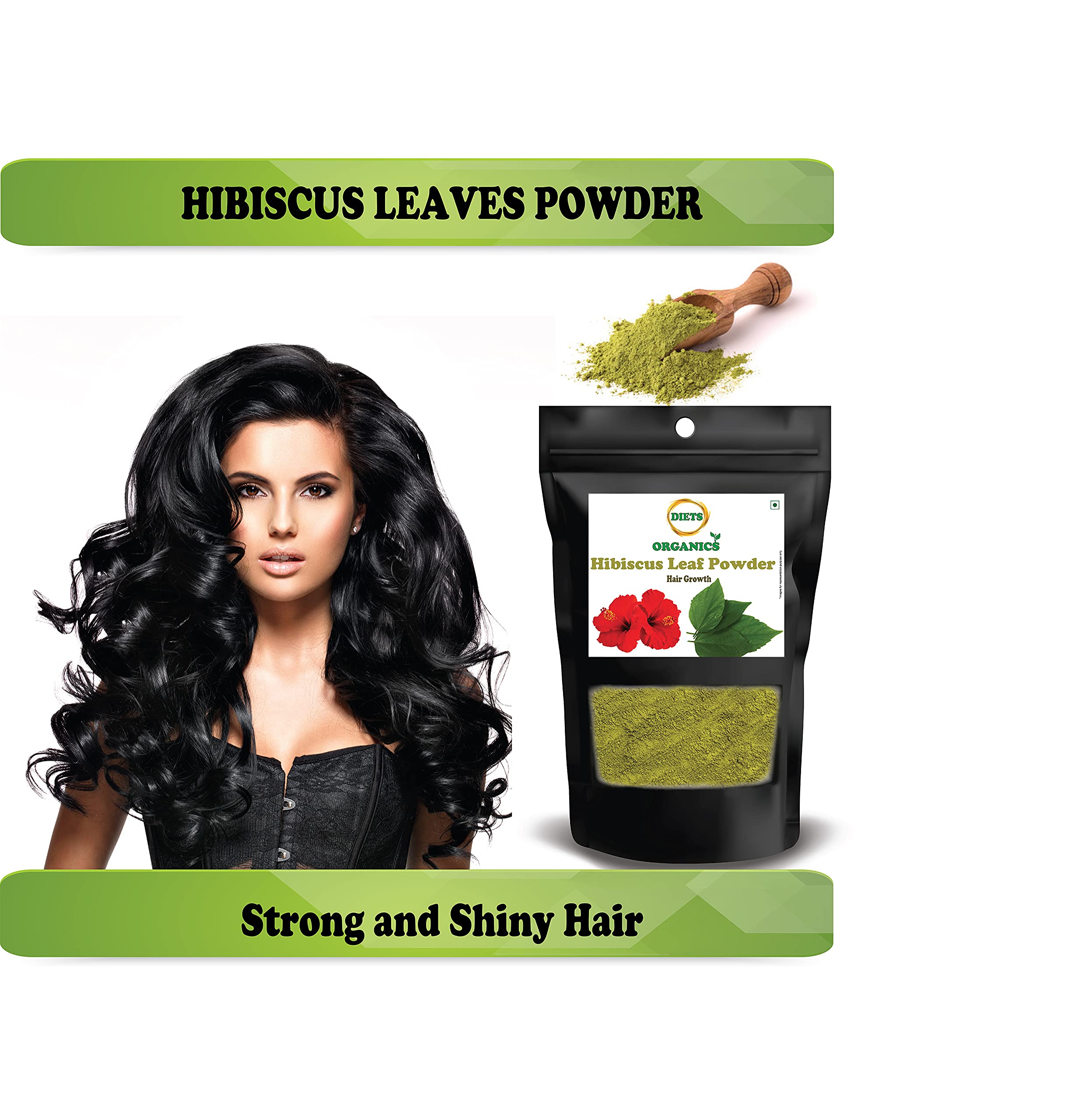 Organic Hibiscus Leaf Powder for Hair Growth & Care - 100g | Natural Hair Treatment for Stronger, Shinier Locks | DIY Hair Masks & Scalp Treatments