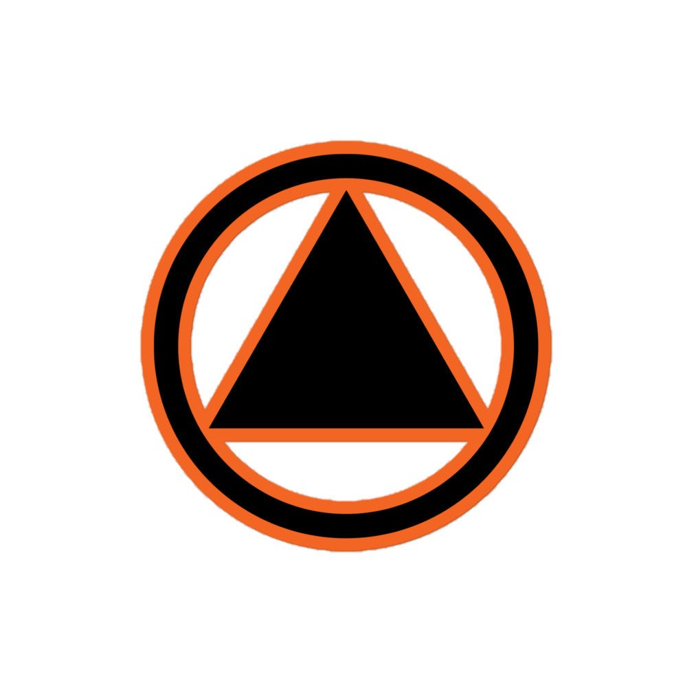 Orange Sobriety Symbol Sticker - Motivational Recovery Decal for AA, NA, 12-Step Programs - Perfect for Laptops, Water Bottles & Journals