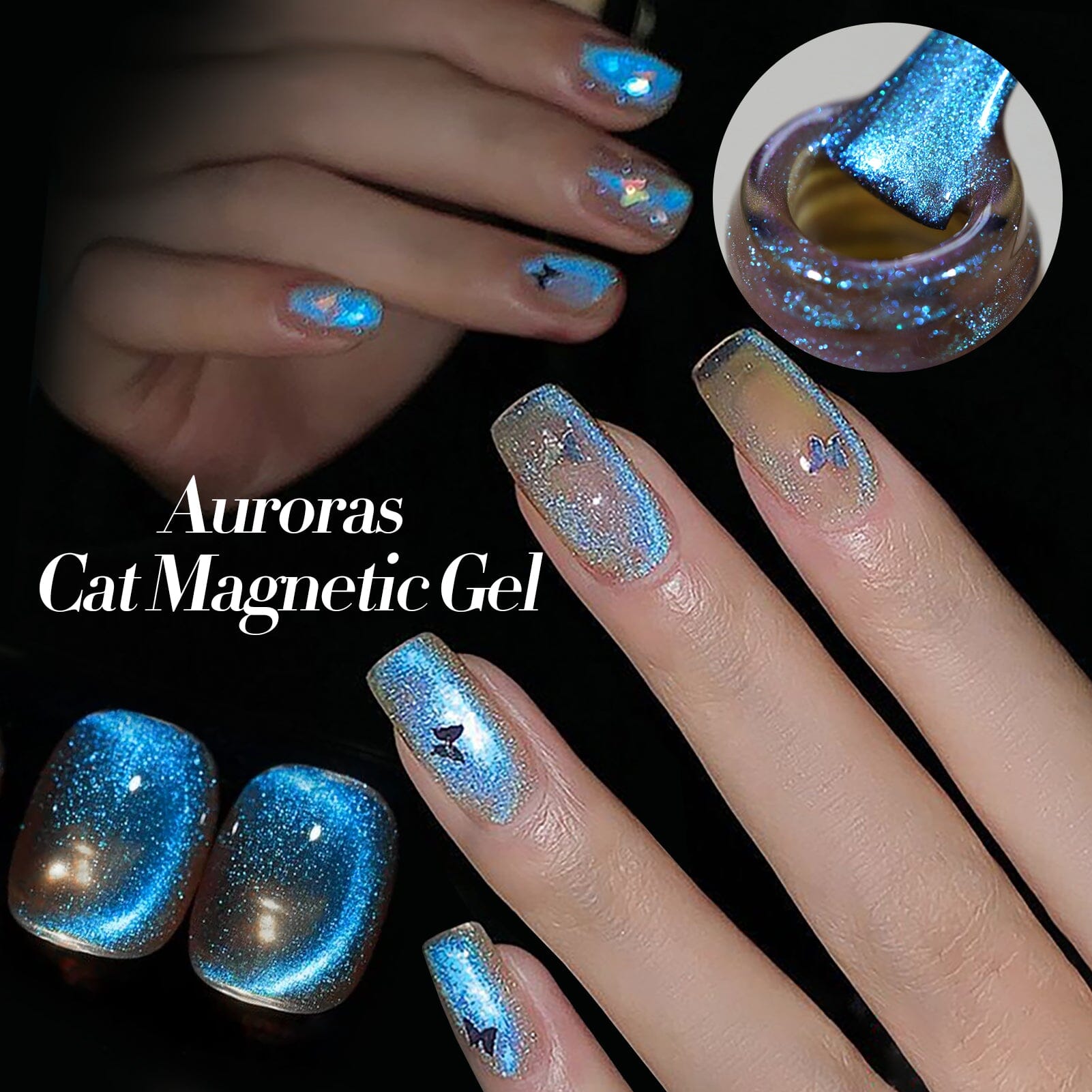 6 Colors Aurora Cat Magnetic Gel Nail Polish - 7ml Angel Tears Nail Art for Stunning Manicures at Home or Salon