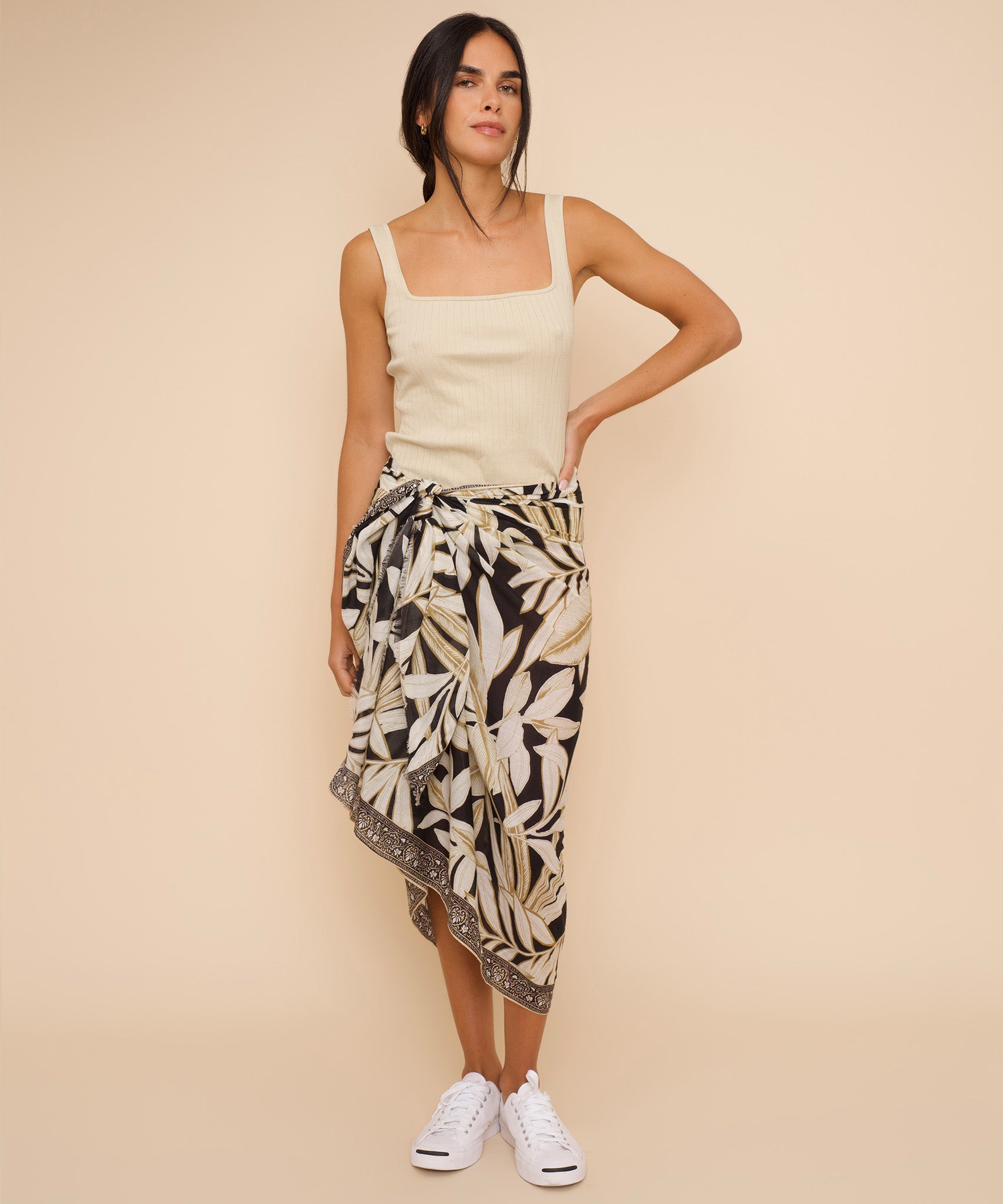 Golden Palm Sarong Wrap - Stylish Beach Cover Up, Lightweight & Breathable for Women - Perfect for Pool, Beach, Vacation & Summer Outfits