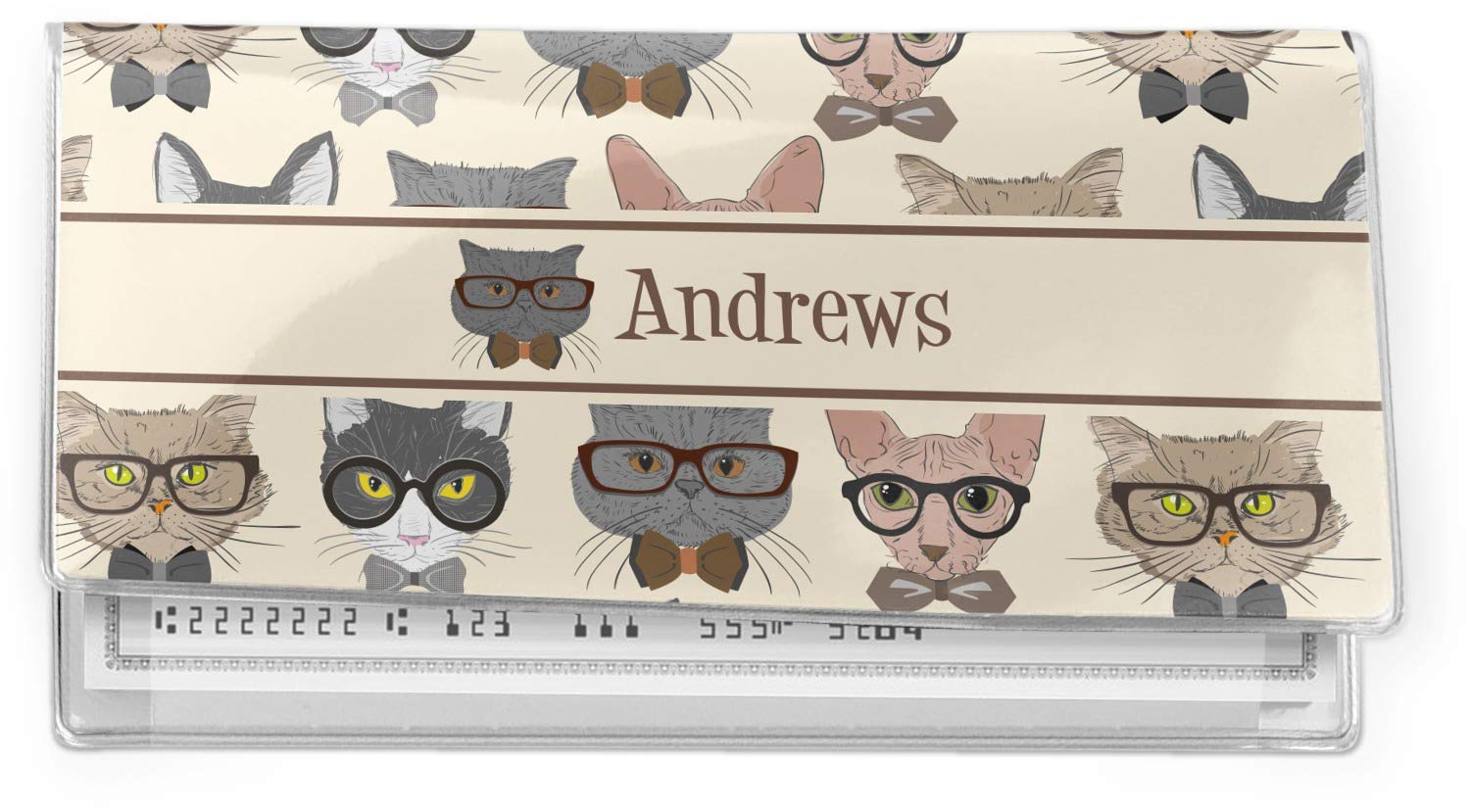 Custom Cat Lover Checkbook Cover - Cute Hipster Cat Design Vinyl Wallet for Women & Men - Perfect for Everyday Use, Gifts, and Organizing Finances