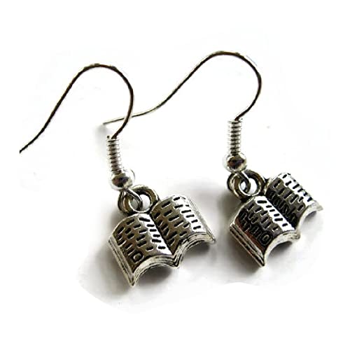 Classic Stack of Books Drop Dangle Earrings - Librarian & Teacher Jewelry - Lightweight Clay Novelty Earrings with Easy Hook for Women - Perfect for Book Lovers, Graduation Gifts & Literary Events