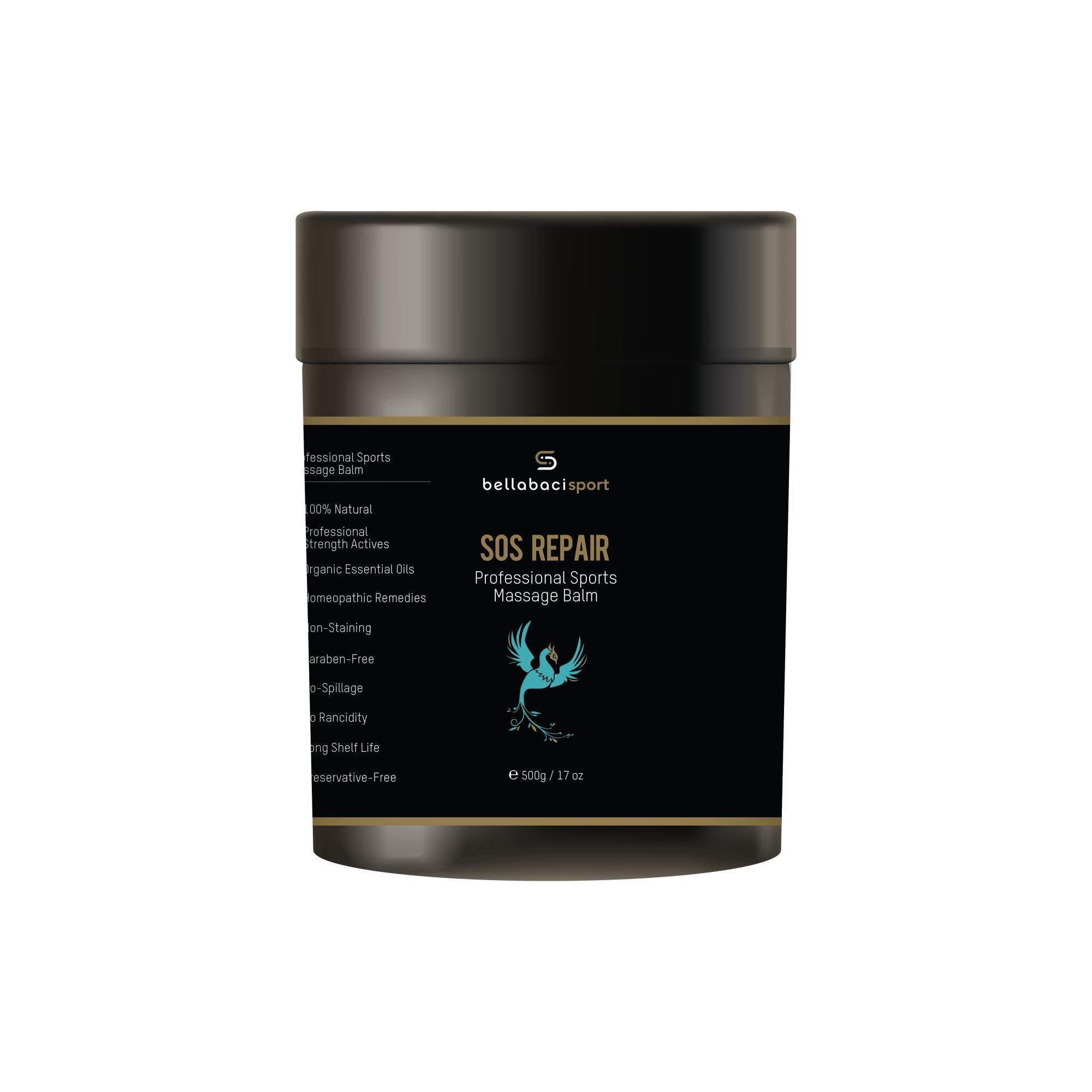 Bellabaci Sport SOS Repair Balm - 17.63 oz Muscle & Joint Pain Relief Cream for Athletes - Post-Workout Recovery & Soreness Relief for Runners, Gym & Active Lifestyles