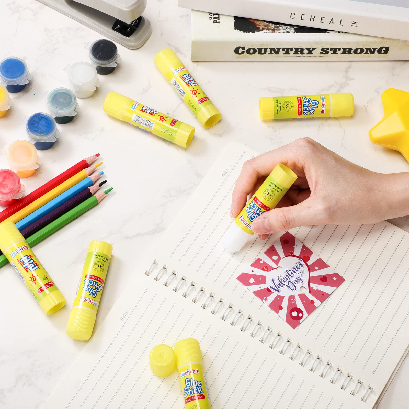 Zubebe Washable White Glue Sticks - 100 Pack for Crafts, Scrapbooking, School & Office | Non-Toxic Adhesive for Kids, Students, Teachers & DIY Projects | Perfect for Classroom, Home & Art Supplies