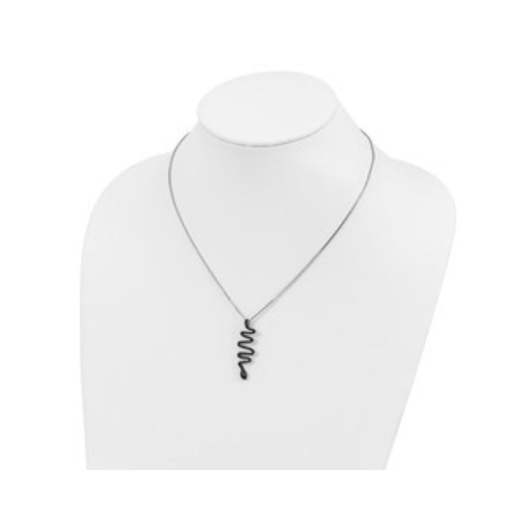 Black Spinel Snake Necklace for Women - Elegant Gothic Jewelry for Halloween, Cosplay & Fashion Accessories