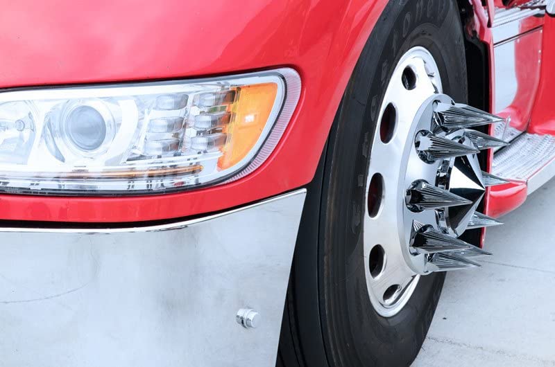 United Pacific 10583CB Chrome Plastic Razor Wheel Lug Nut Cover Set - 33mm x 4.75