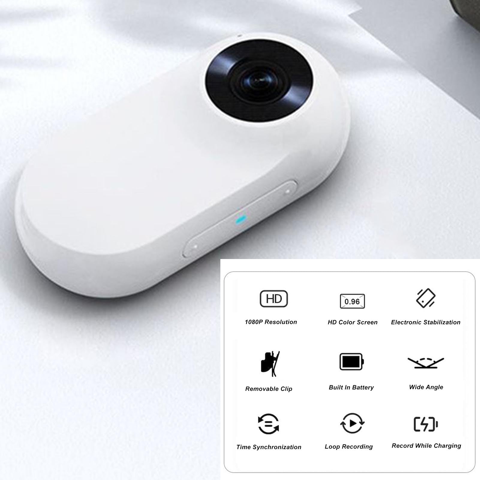 1080P HD Pocket Sports Camera - Small Magnetic Thumb Action Camera with 1 Inch Display | Perfect for Travel Vlogging, Skiing, Cycling & Outdoor Adventures
