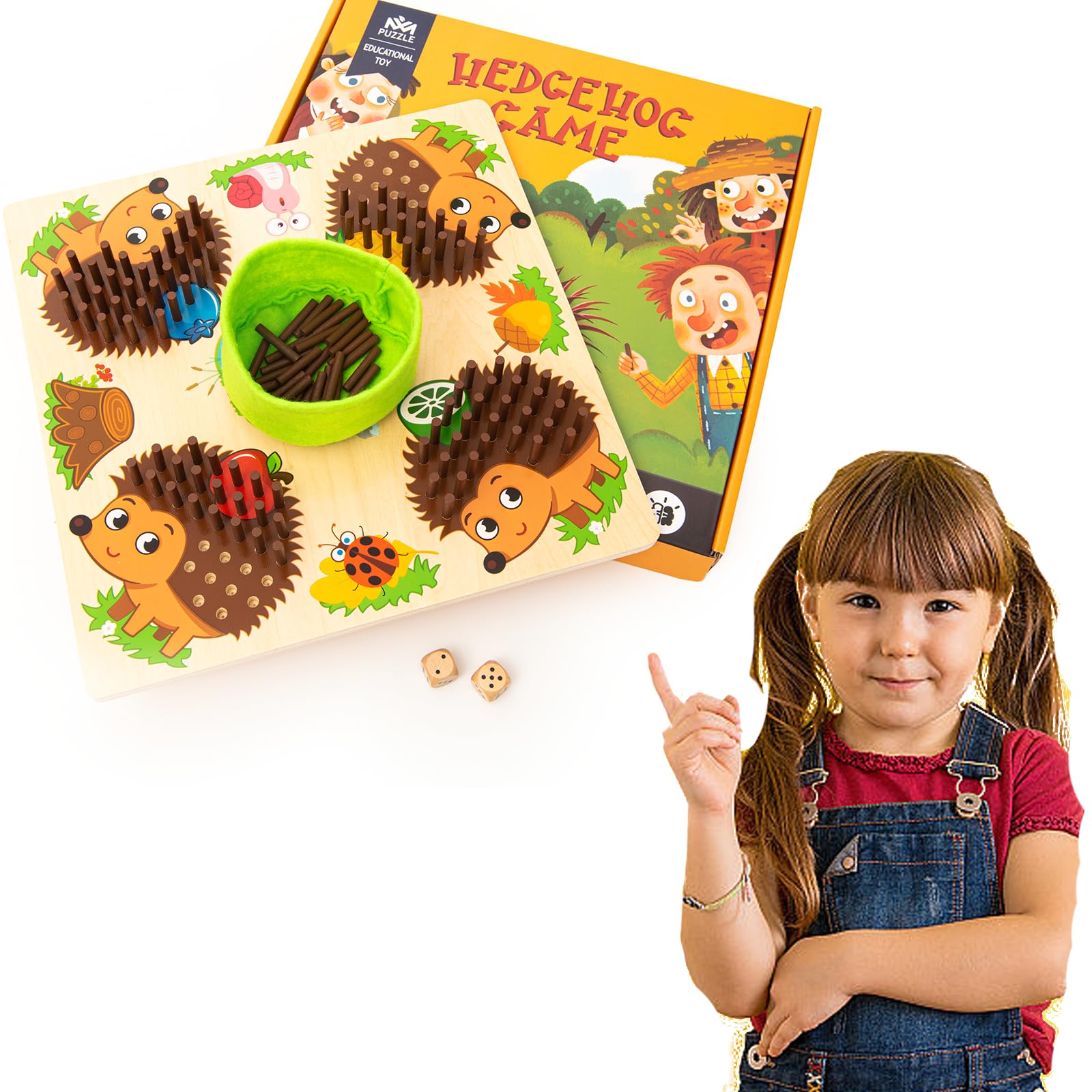 Montessori Hedgehog Counting & Matching Game - Fine Motor Skill Sorting Toys for Toddlers 3+ | Early Education Math Board Game | Birthday Gift for Kids | Perfect for Preschool Learning & Homeschool Activities