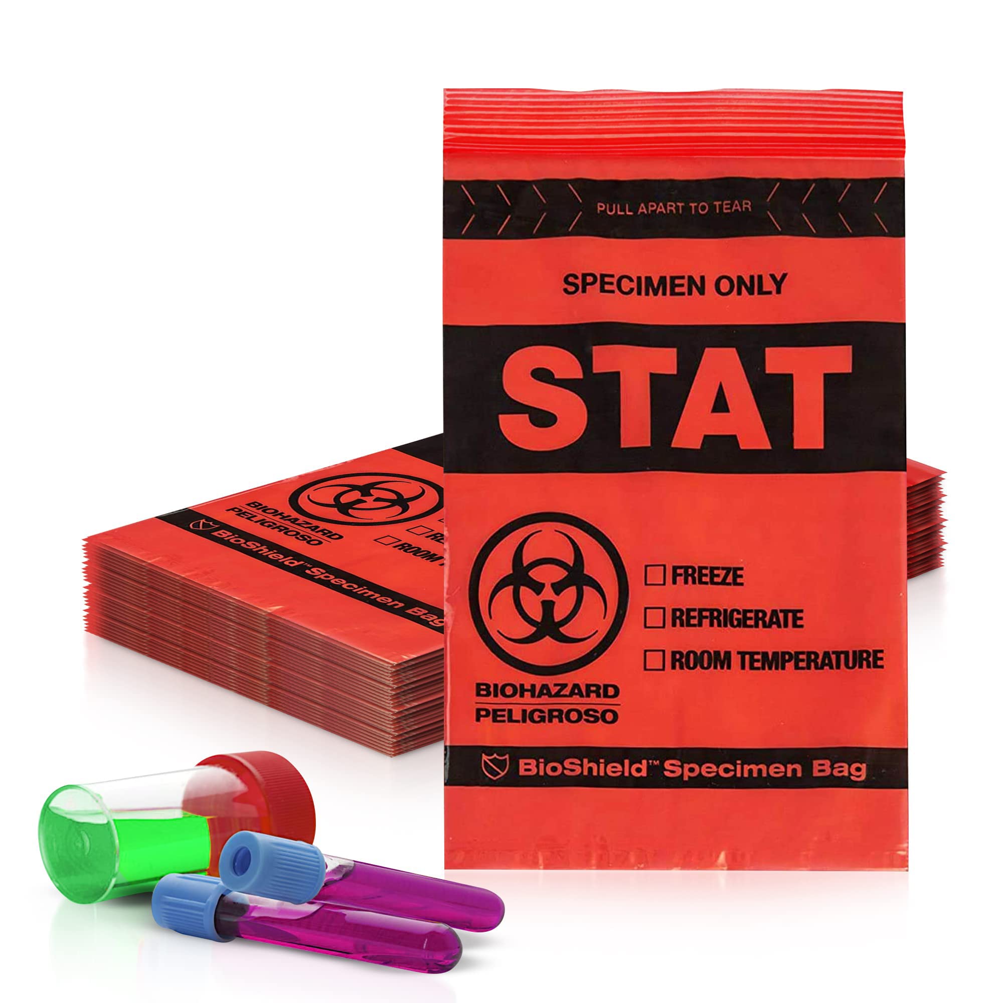 PUREVACY 6x9 Biohazard Specimen Bags - Pack of 1000, 2 Mil Thick, 3-Wall Tear Resistant, Seal Top Zipper Bags for Medical Waste, Lab Samples & Specimen Transport - Ideal for Hospitals, Clinics & Laboratory Use