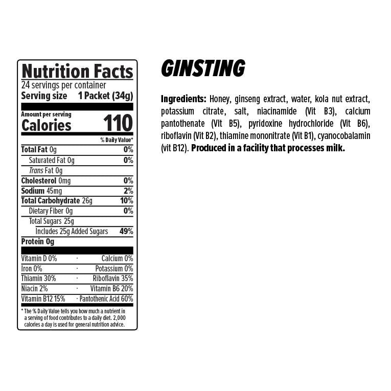 HS ENERGY GEL GINSENG - Natural Energy Booster for Athletes & Fitness Enthusiasts - Pre-Workout Supplement for Running, Cycling & Endurance Sports