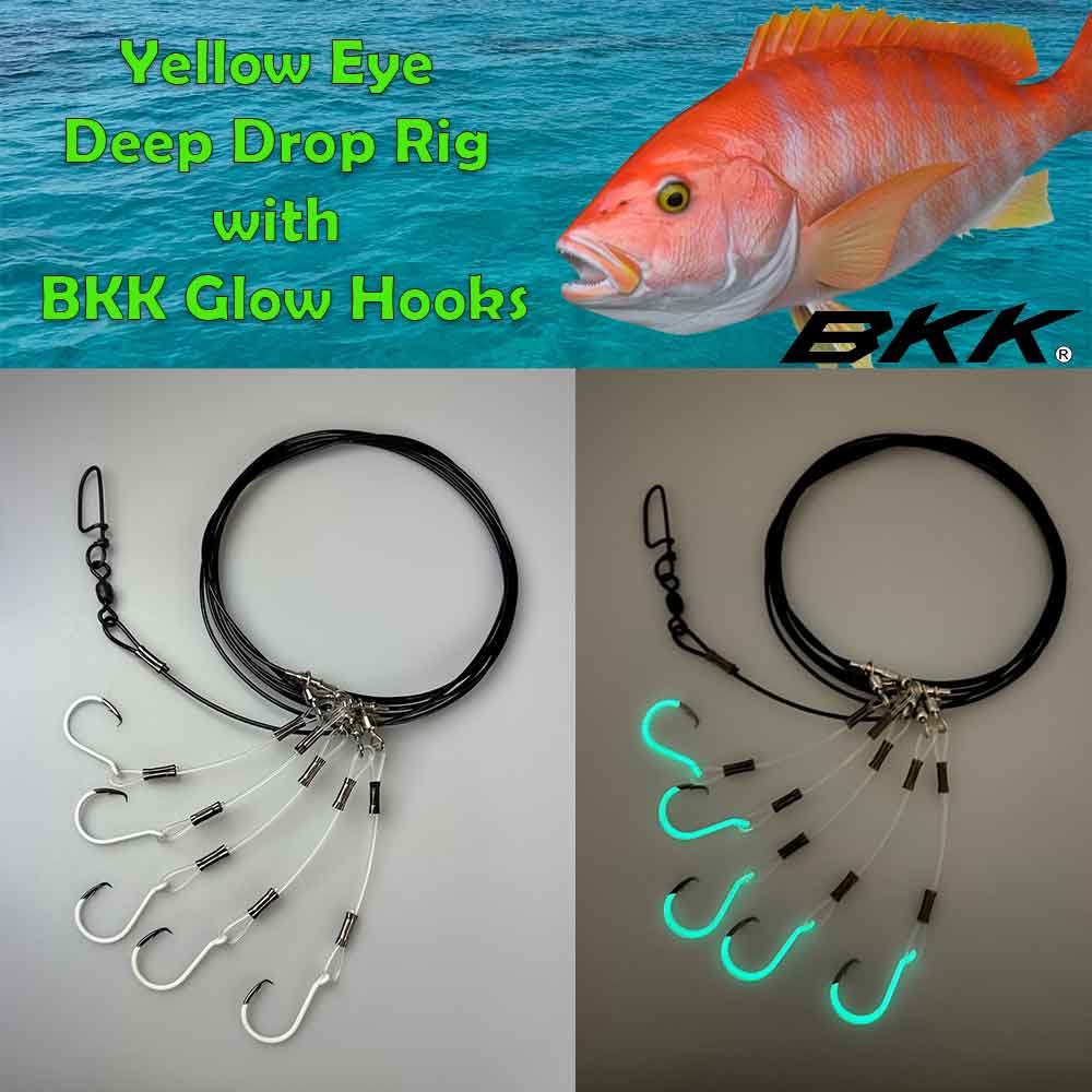 Capt. Harry's Premium Deep Dropping Rigs with BKK Glow Hooks - Perfect for Offshore Fishing & Nighttime Angling