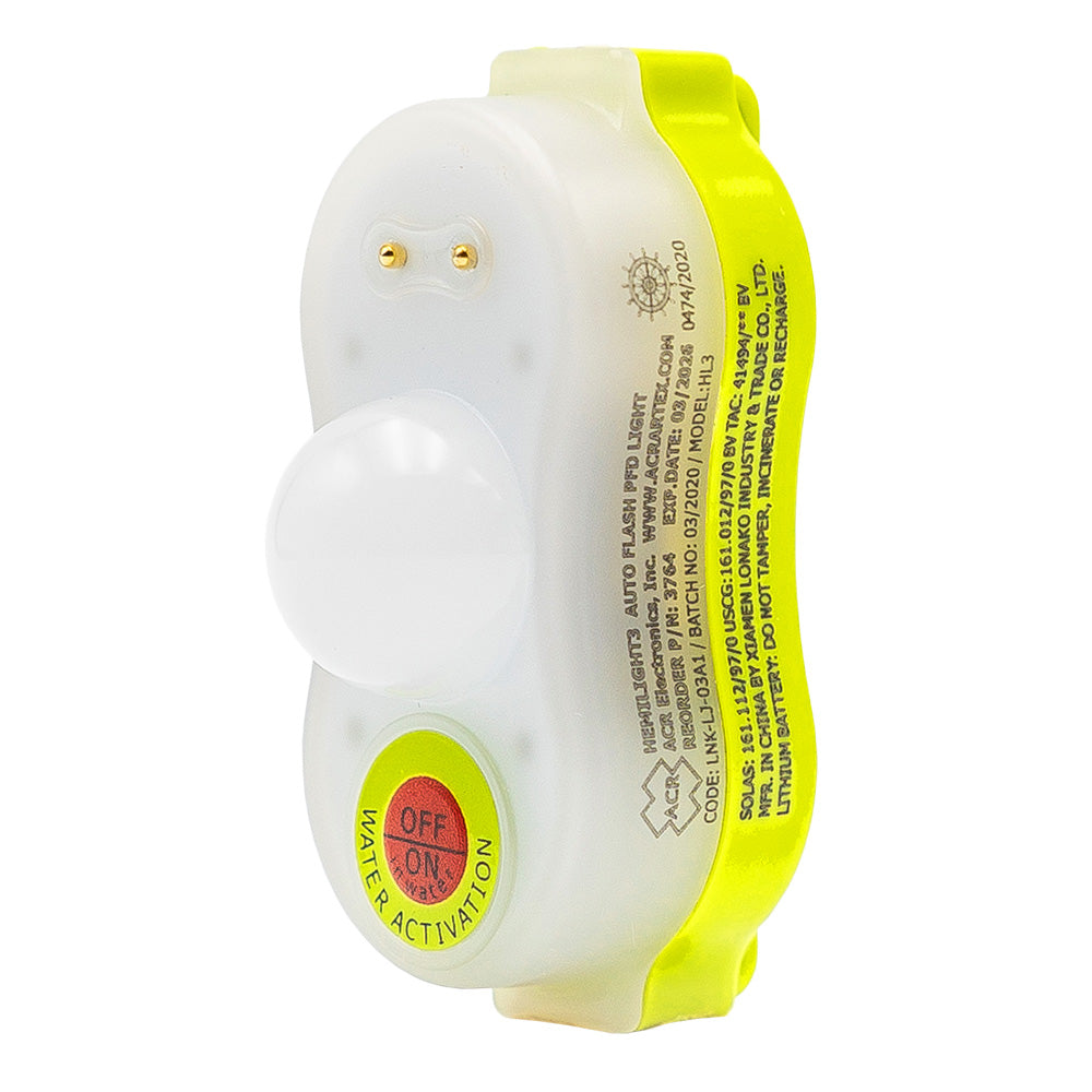 ACR HemiLight 3 Automatic Survivor Locator Light - Emergency Strobe Beacon for Boating, Aviation & Outdoor Safety [3764.1] - Perfect for Marine Rescue, Night Hiking & Survival Kits