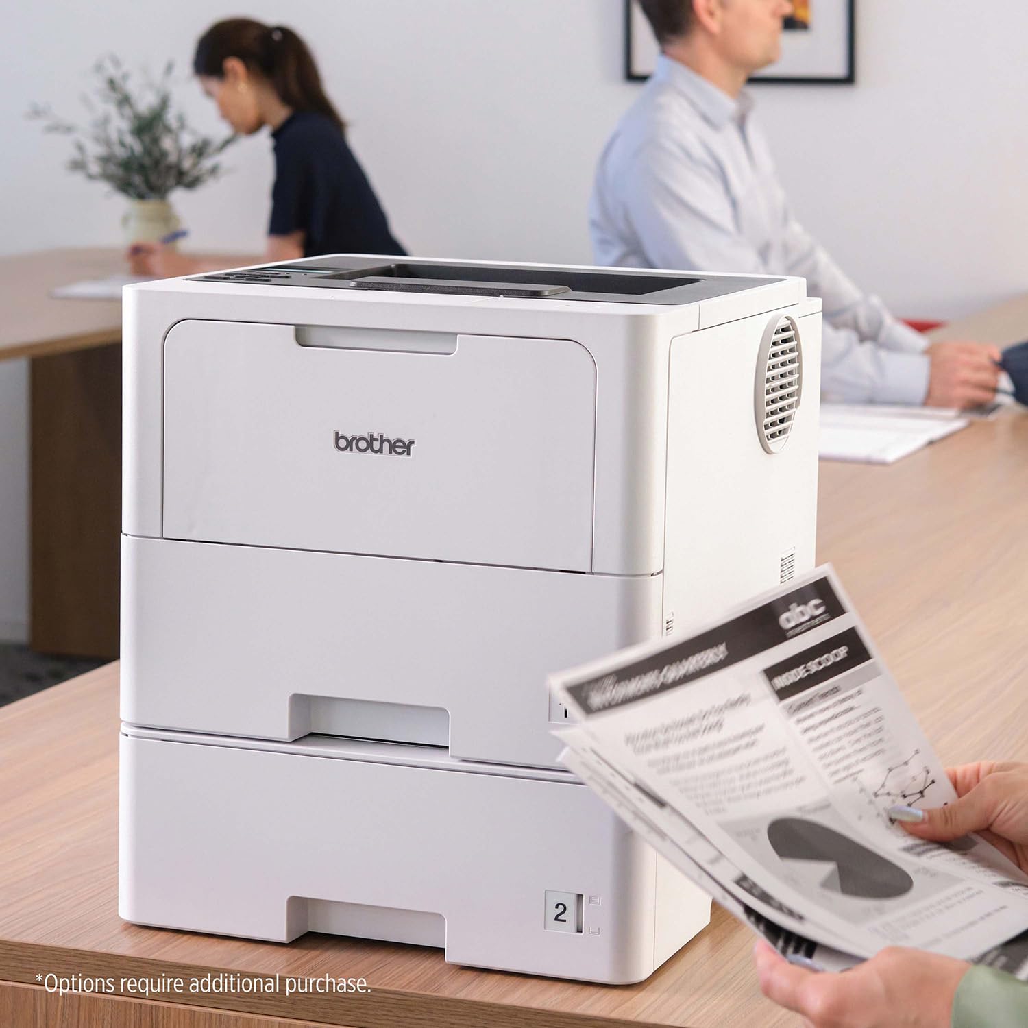 Brother HL-L6210DW Wireless Monochrome Laser Printer for Office | High-Speed Duplex Printing, Large 500-Sheet Paper Capacity | Ideal for Small Business & Home Office Document Printing