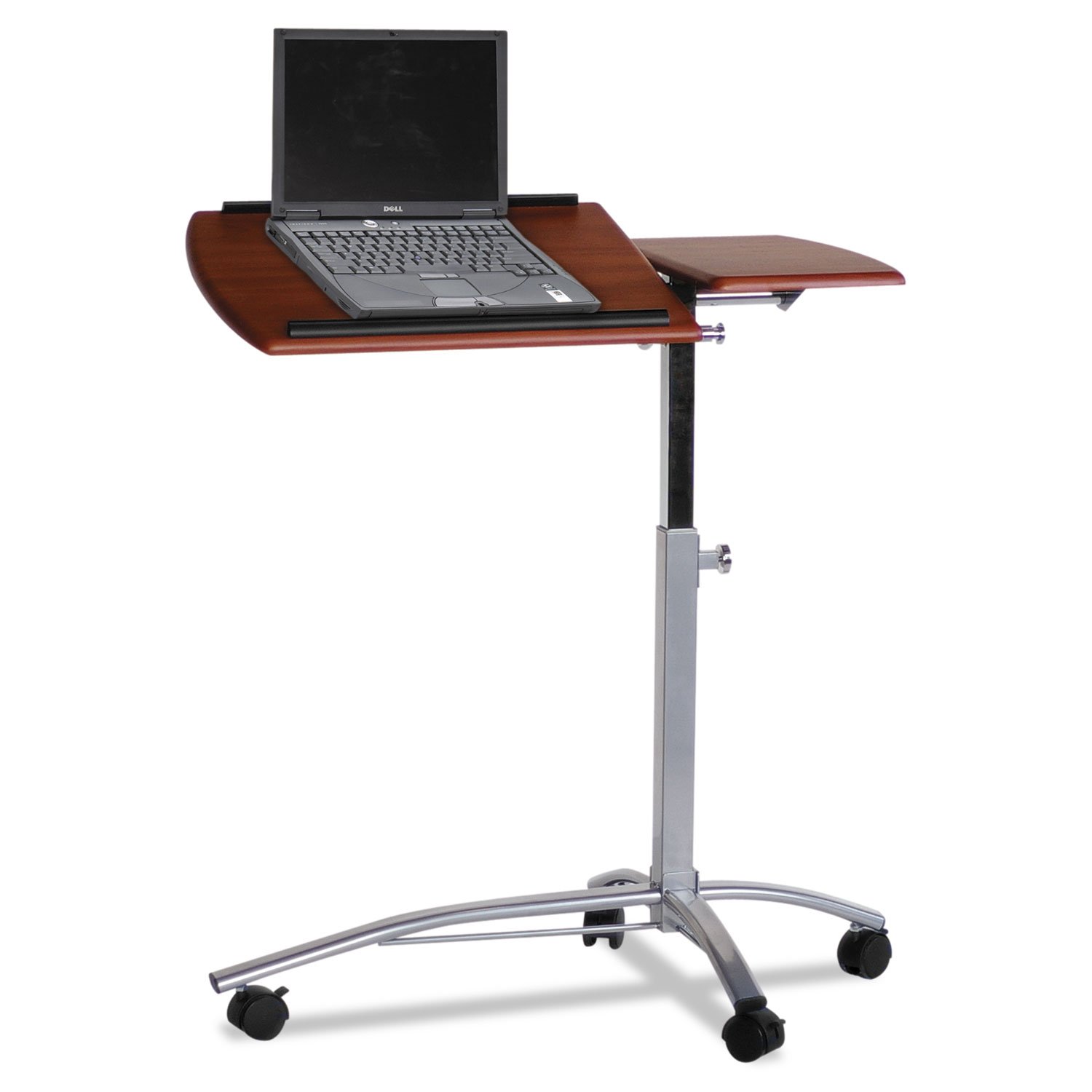 MLN950MEC Adjustable Steel Laptop Caddy Stand - 29.5x15x27-38 Inches - Cherry Finish for Home Office & Workspace Organization