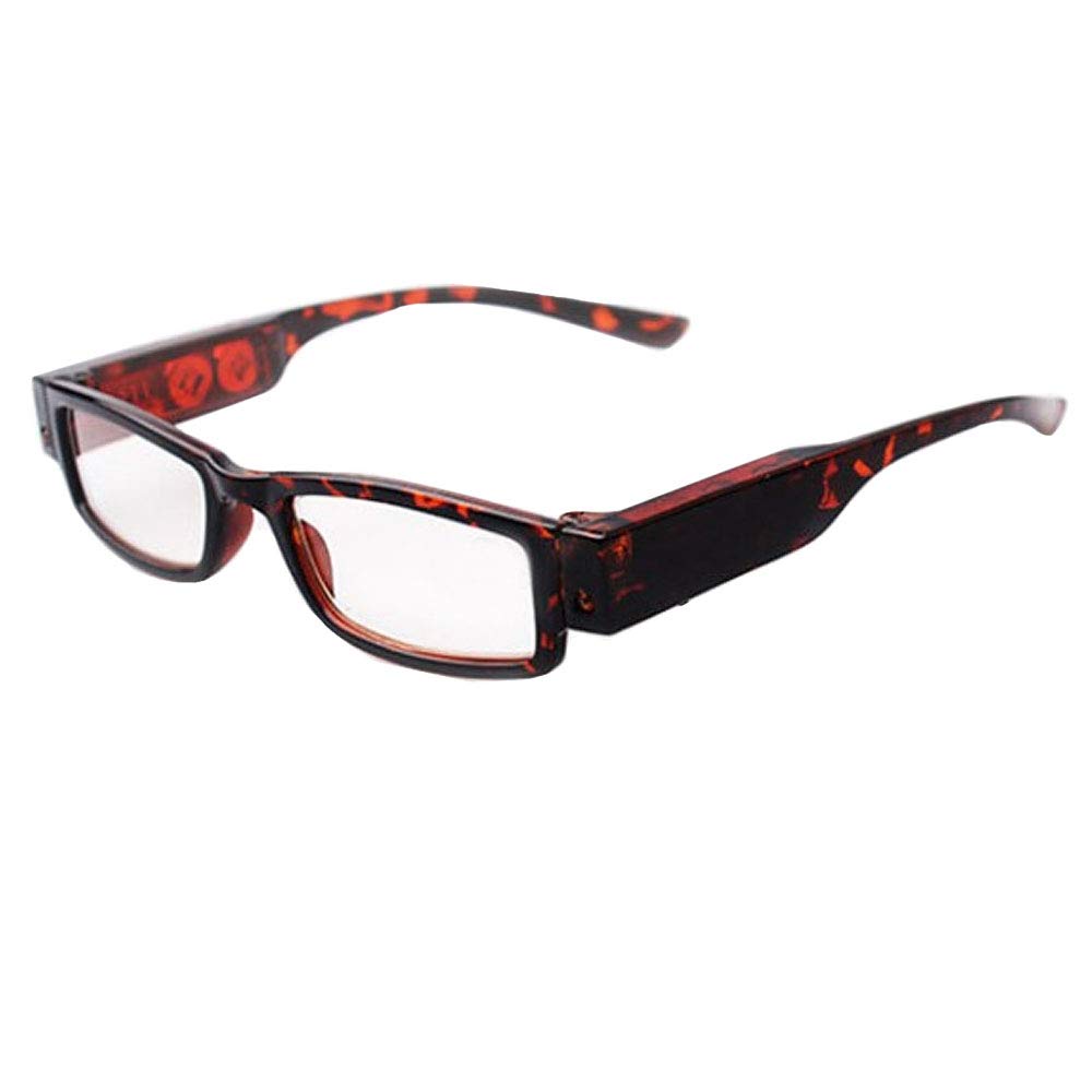Multi-Strength Reading Glasses with Dual LED Lights - Full Frame Nighttime Readers for Women & Men | Perfect for Reading in Bed, Night Driving & Low Light Conditions