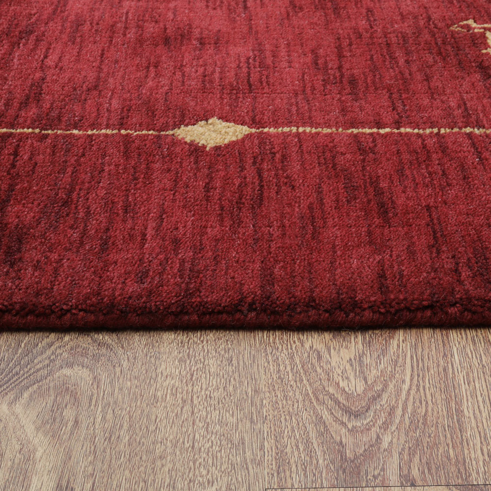Premium Hand-Knotted Wool Plaid Rug - Soft & Durable for Living Room, Bedroom, or Office Decor