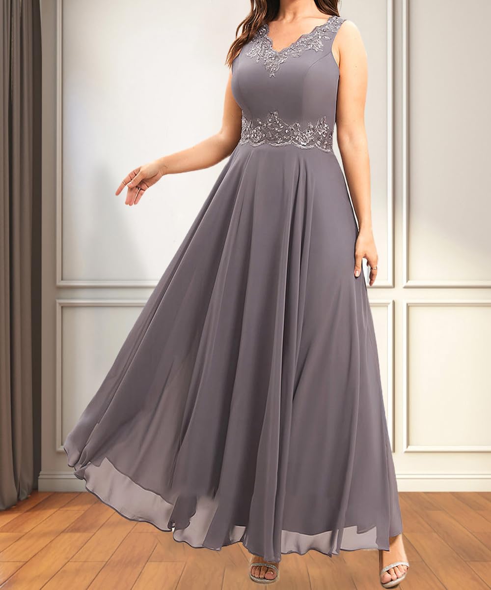 Elegant Plus Size Mother of The Bride Dresses 2-Piece Chiffon Ruffled Formal Gown with Jacket - Perfect for Weddings, Receptions & Special Occasions (YB40)