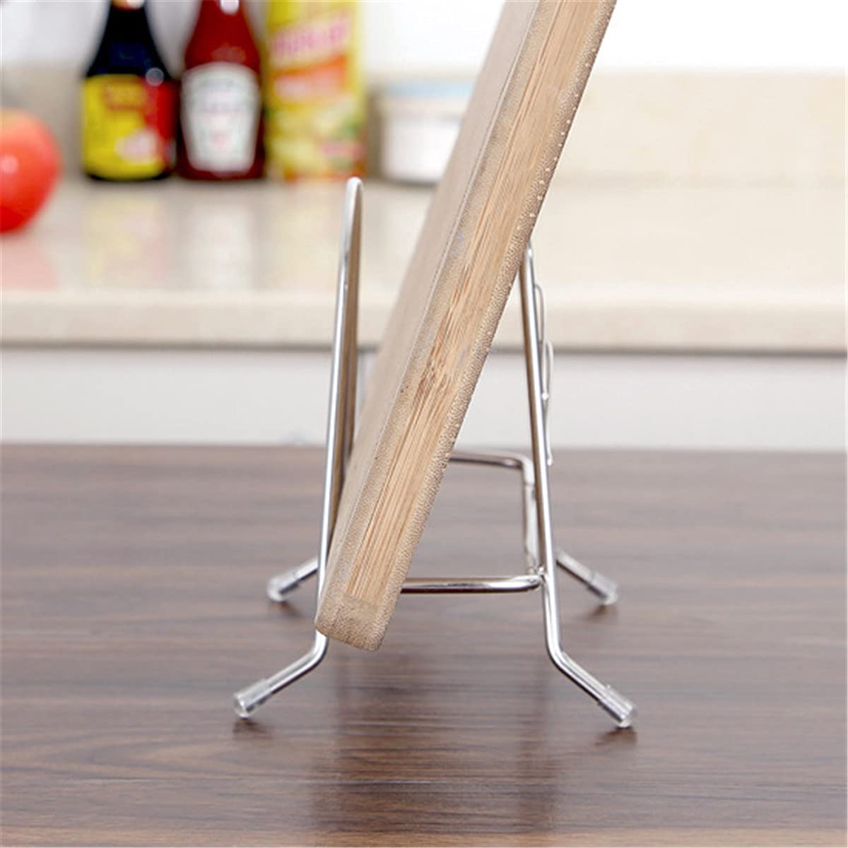 2-Pack Stainless Steel Cutting Board Holder - Space Saving Kitchen Organizer with Drying Rack for Chopping Boards, Pot Lids & Pans (4.52