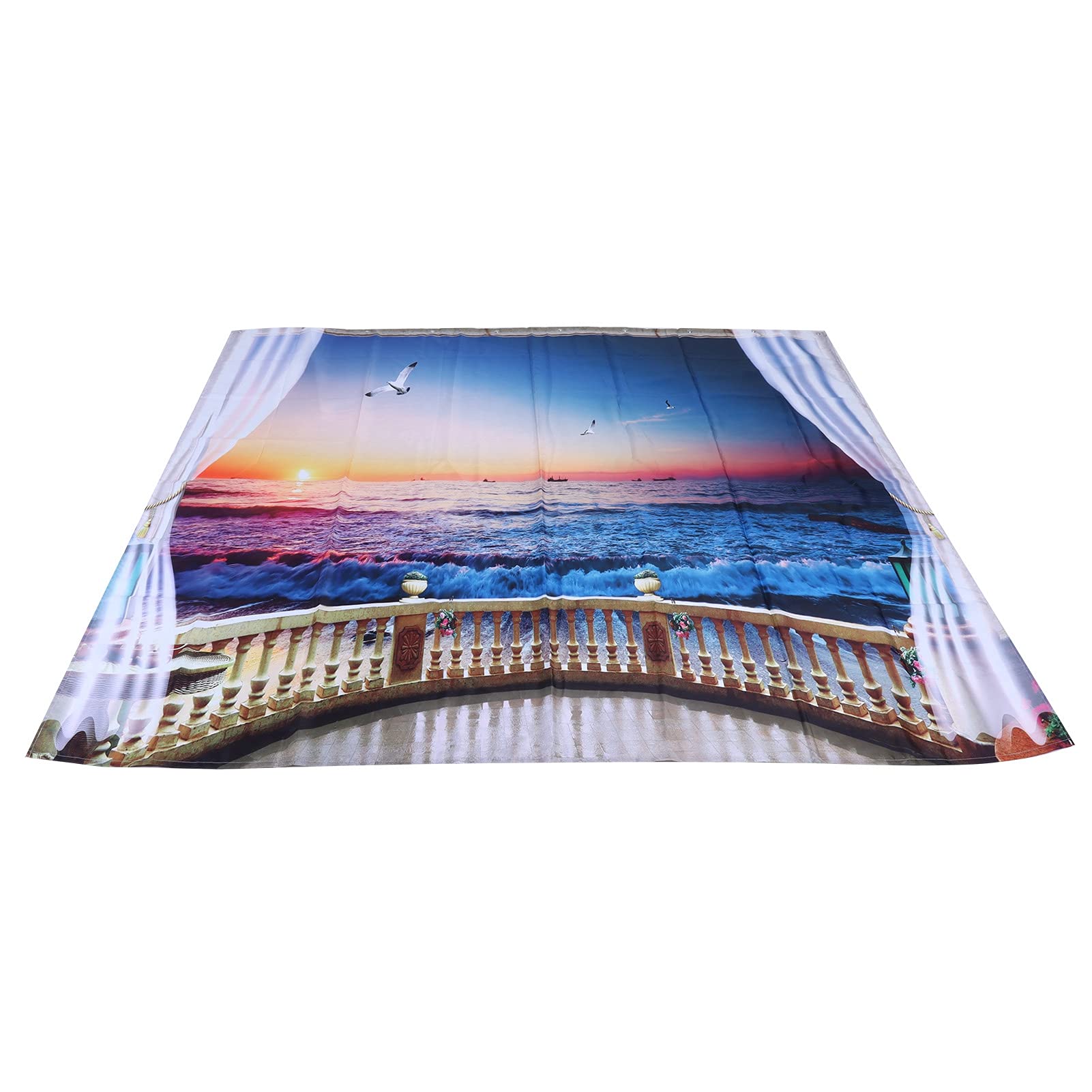 Quick-Dry Bath Tub Shower Curtain 150x180 cm - Waterproof Hotel & Home Bathroom Decor with Rust-Resistant Rings - Perfect for Small Spaces & Guest Bathrooms