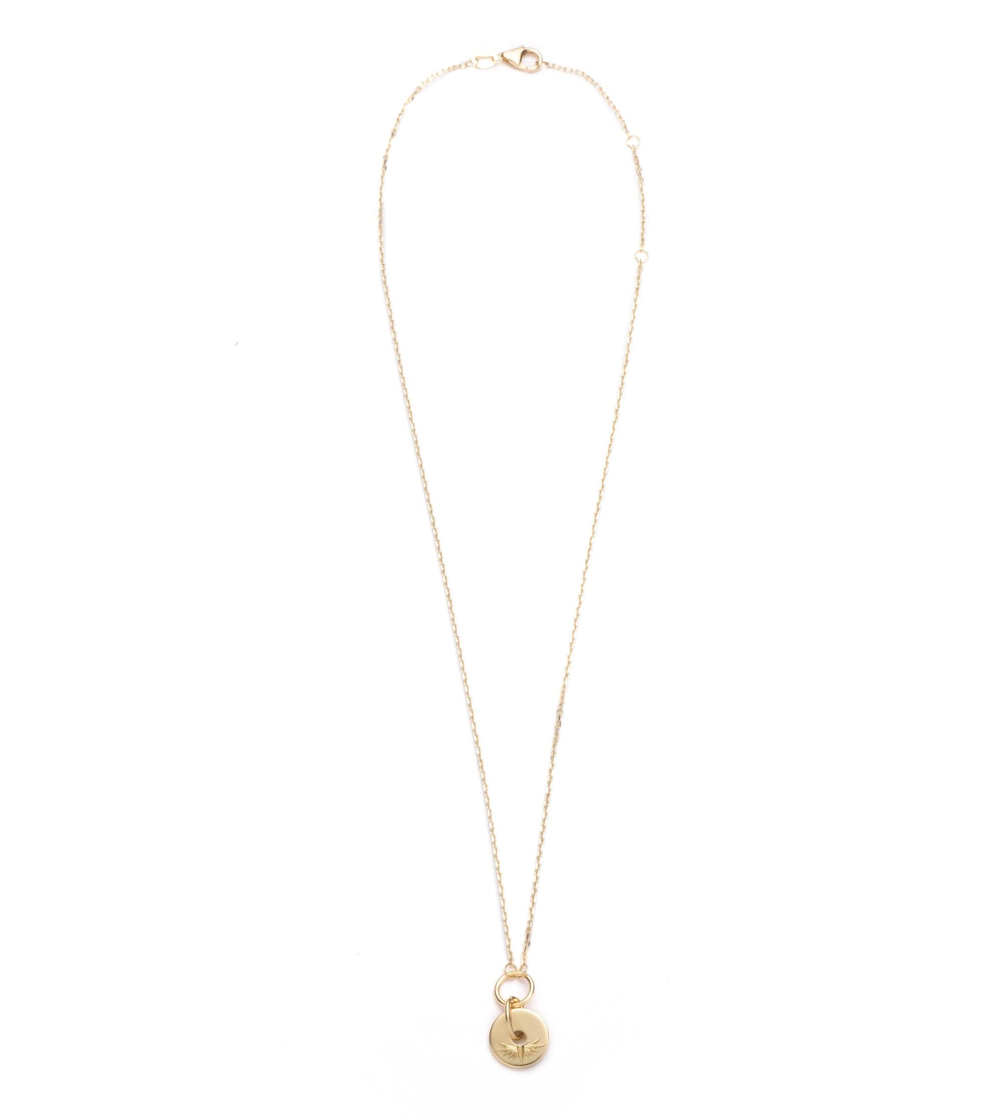 Vivacity Symbol Disk Drop Necklace - Elegant Wing Pendant Jewelry for Women | Perfect for Parties, Weddings & Everyday Wear
