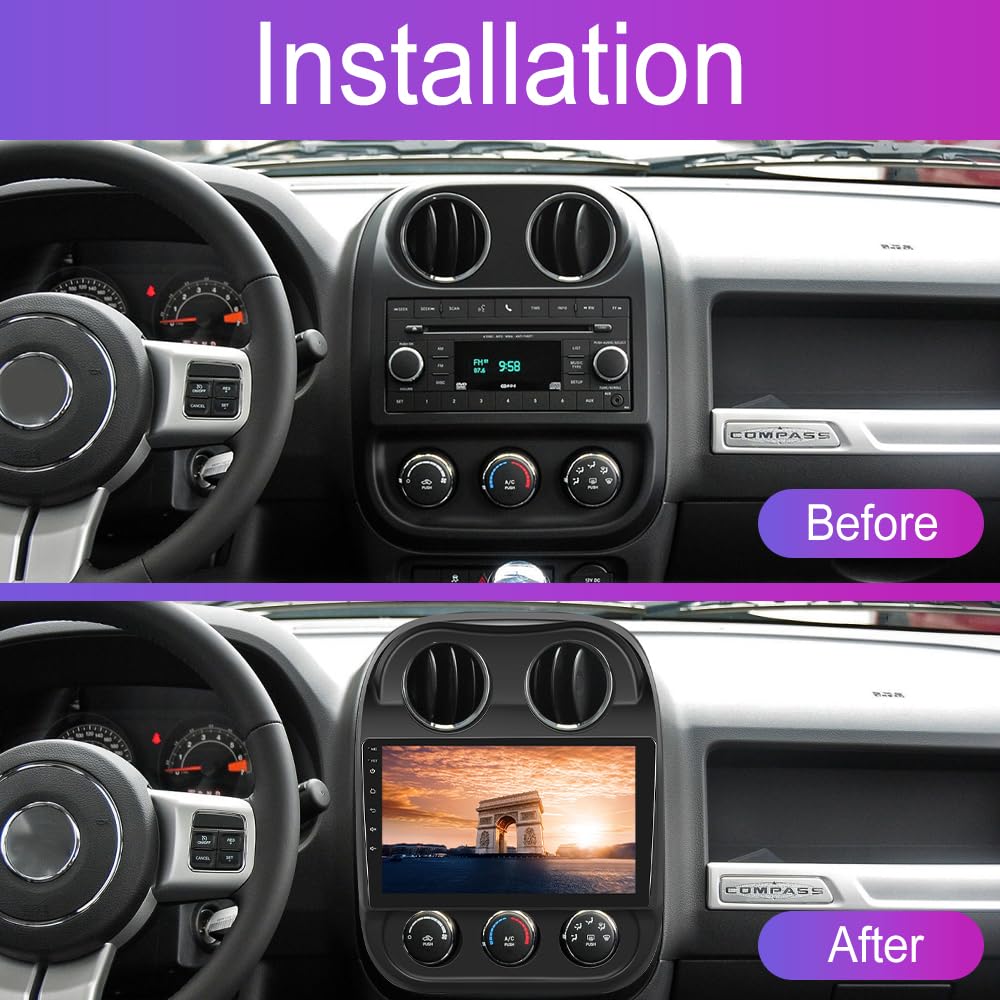 2011-2017 Jeep Compass Patriot Android 11 Car Stereo with 10.1