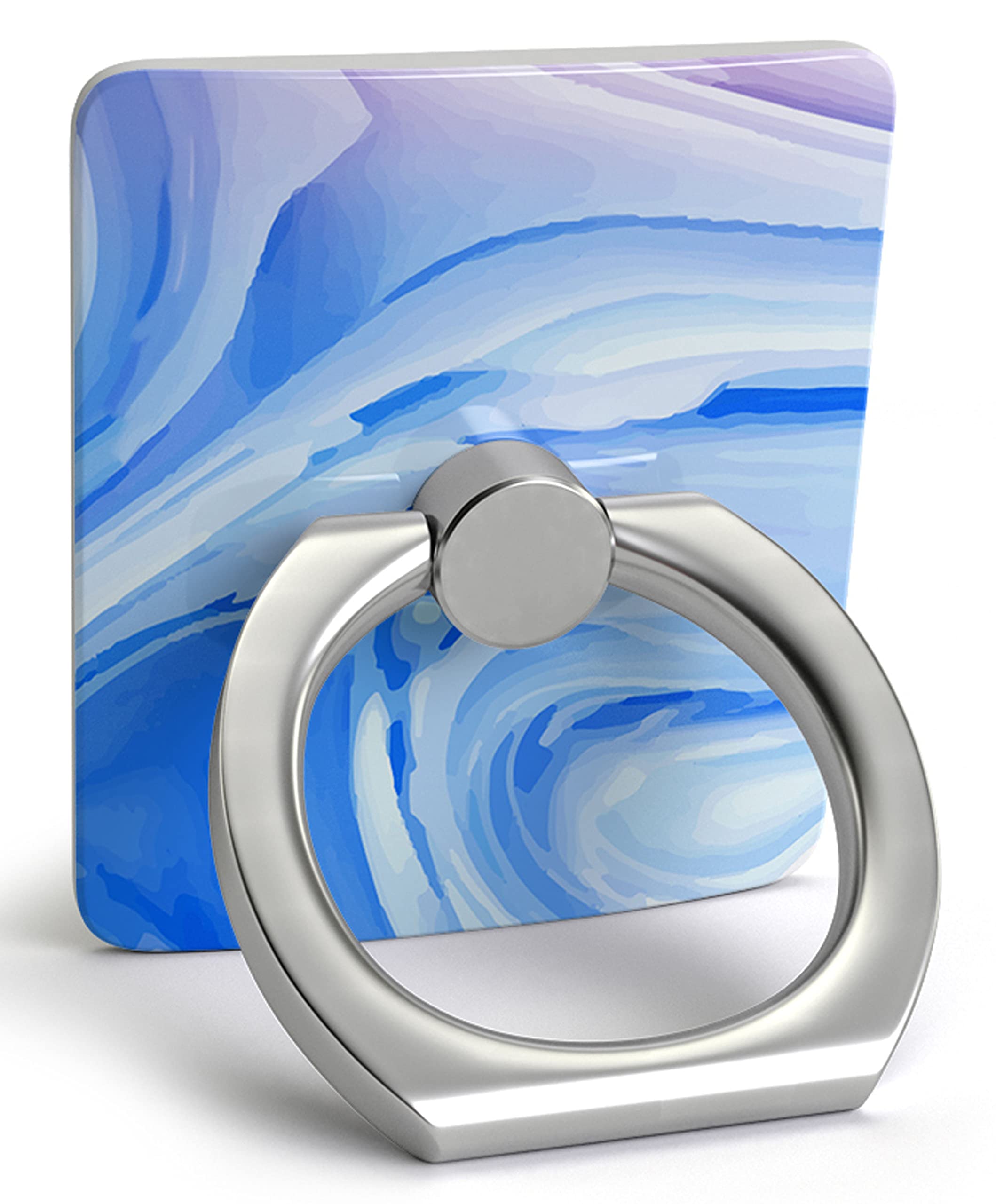 Casely Phone Ring Holder - 360° Swivel & Reusable Adhesive Grip for All Phones | Land & Sea Marble Design | Perfect for Selfies, Videos & Hands-Free Use