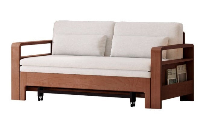 54.3x(30.9-76.8)x31.1 / 138x(78.5-195)x79сm / Beech walnut sofa bed - off-white (coconut palm mat)