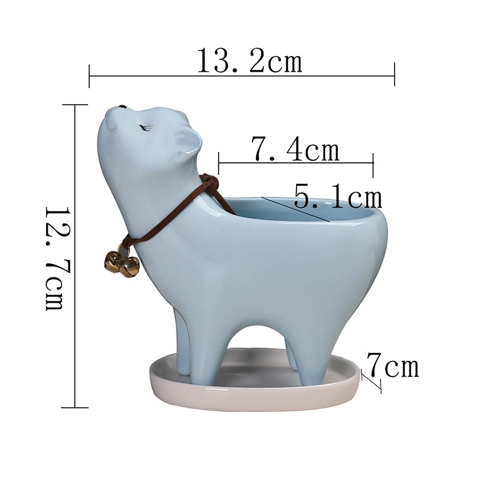 Cute Cartoon Cat Tail Succulent Planter - Ceramic Flower Pot for Fairy Palm & Multi-Meaty Plants | Perfect for Home Decor, Office Desk & Garden