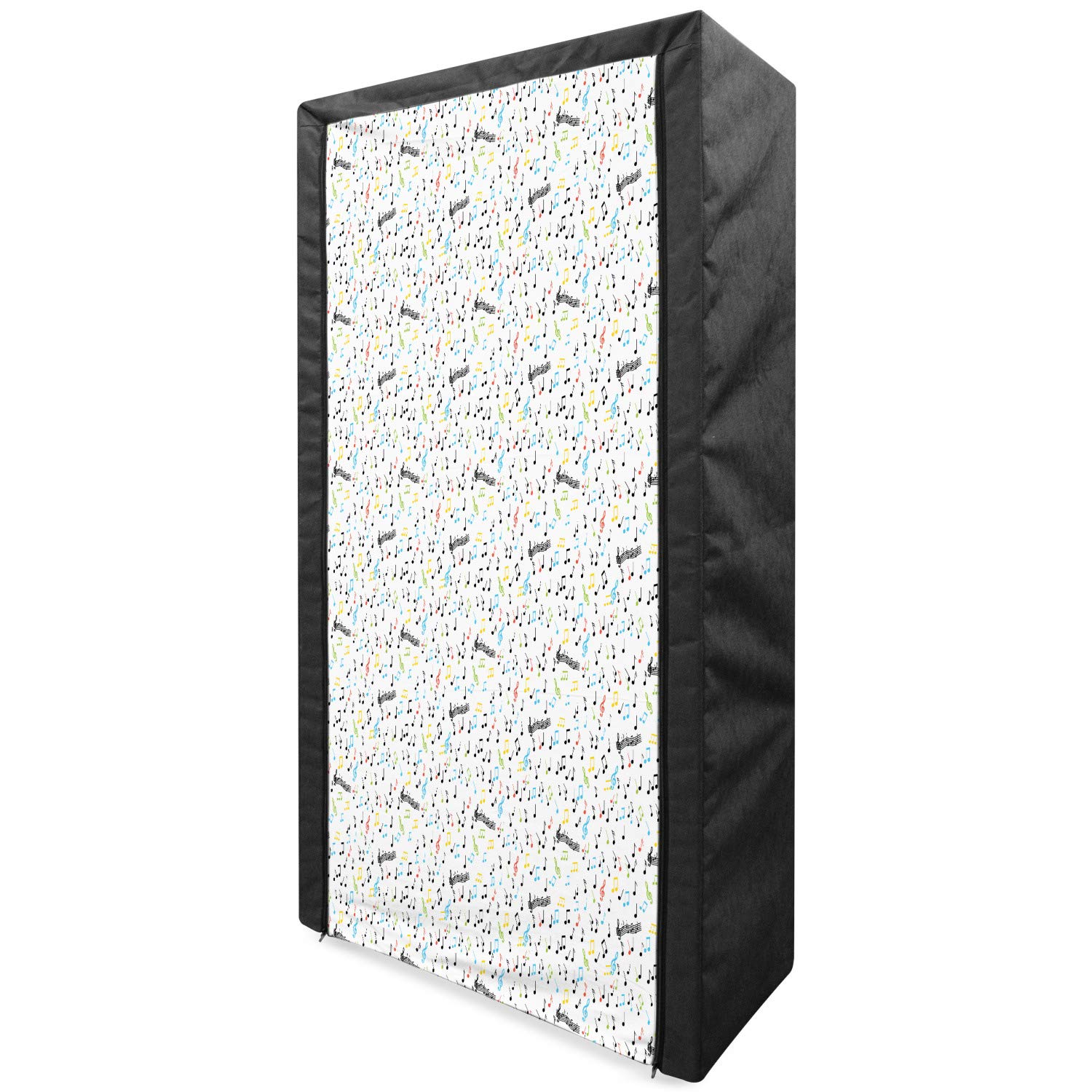 Ambesonne Portable Fabric Wardrobe with Music Notes Design - 33.5