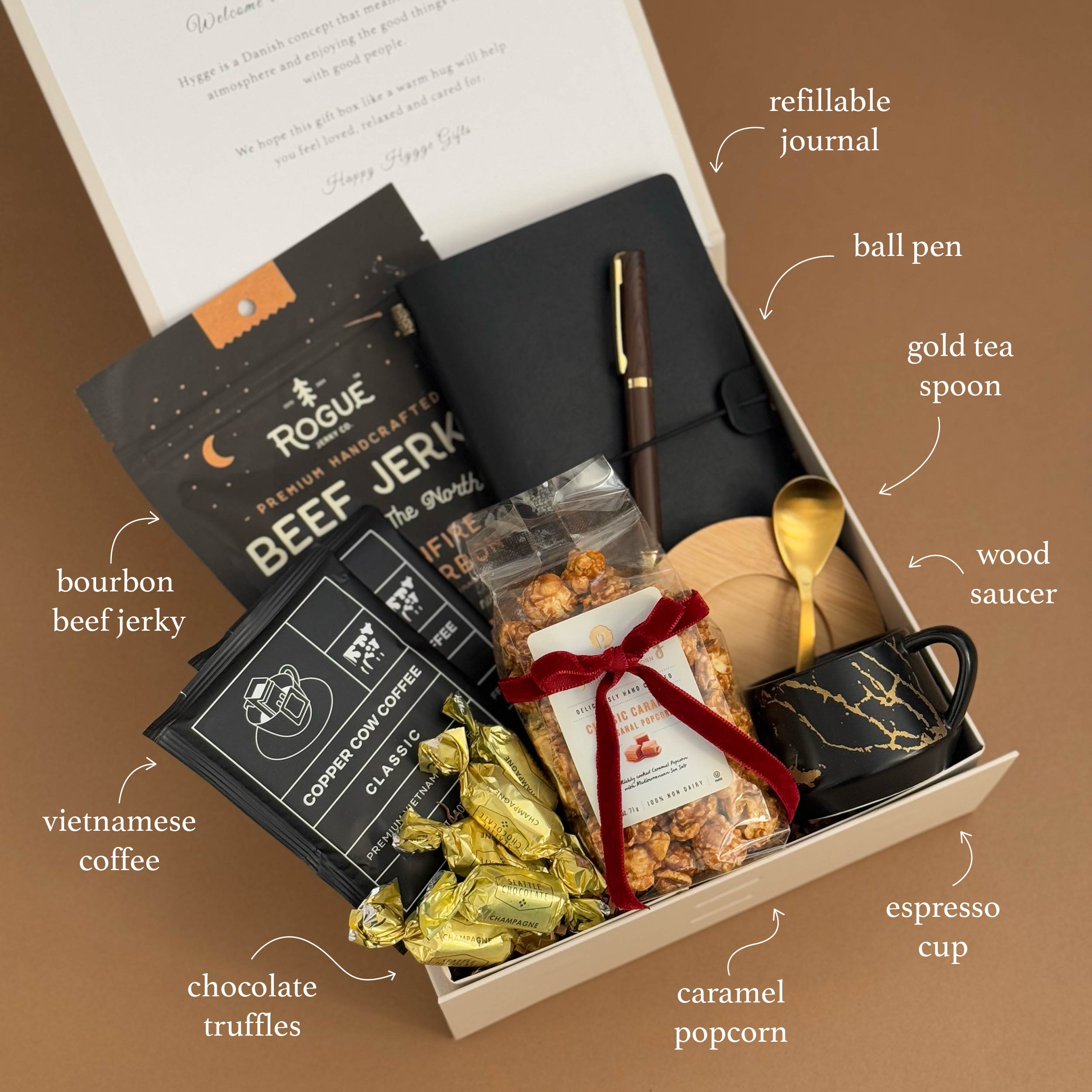 Premium Hygge Gift Box for Men - Gourmet Coffee, Delicious Treats & Thoughtful Essentials - Perfect for Birthday, Anniversary & Holiday Gifts